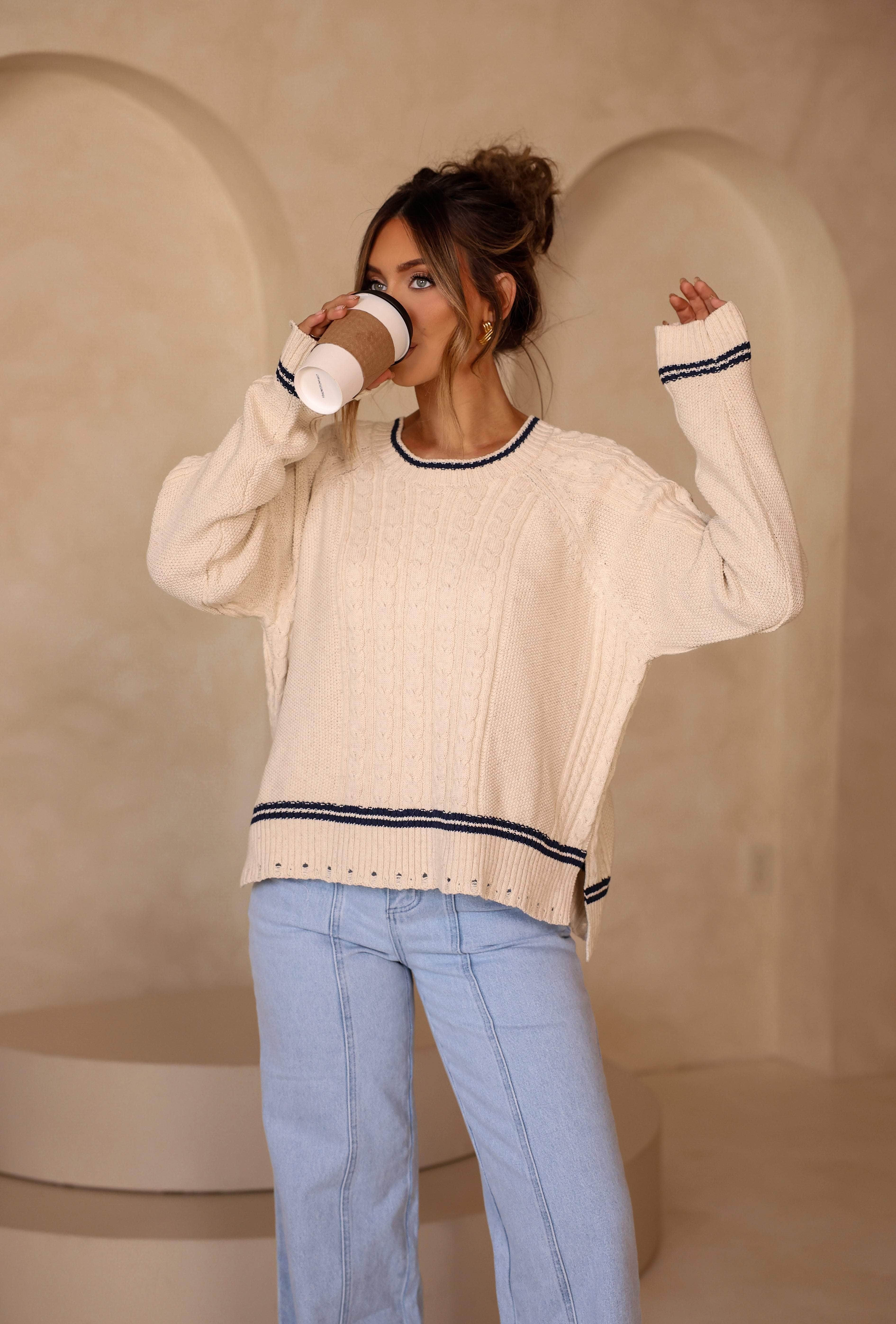 Cable Knit Casual Sweater