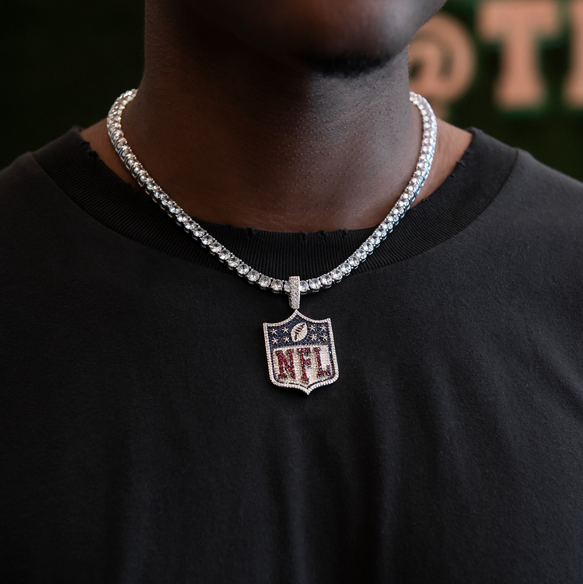 Iced NFL Logo Pendant