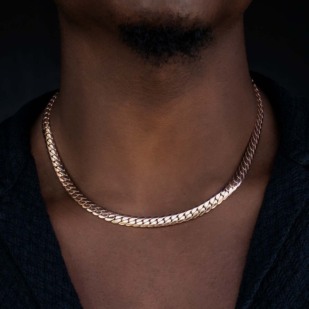 South Beach Cuban Chain in Rose Gold- 8mm