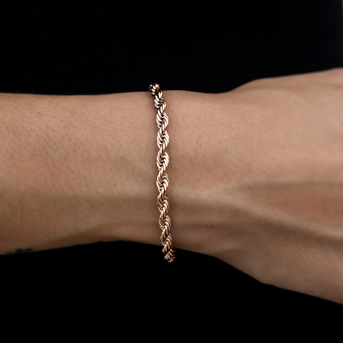 Rope Bracelet in Rose Gold- 4mm