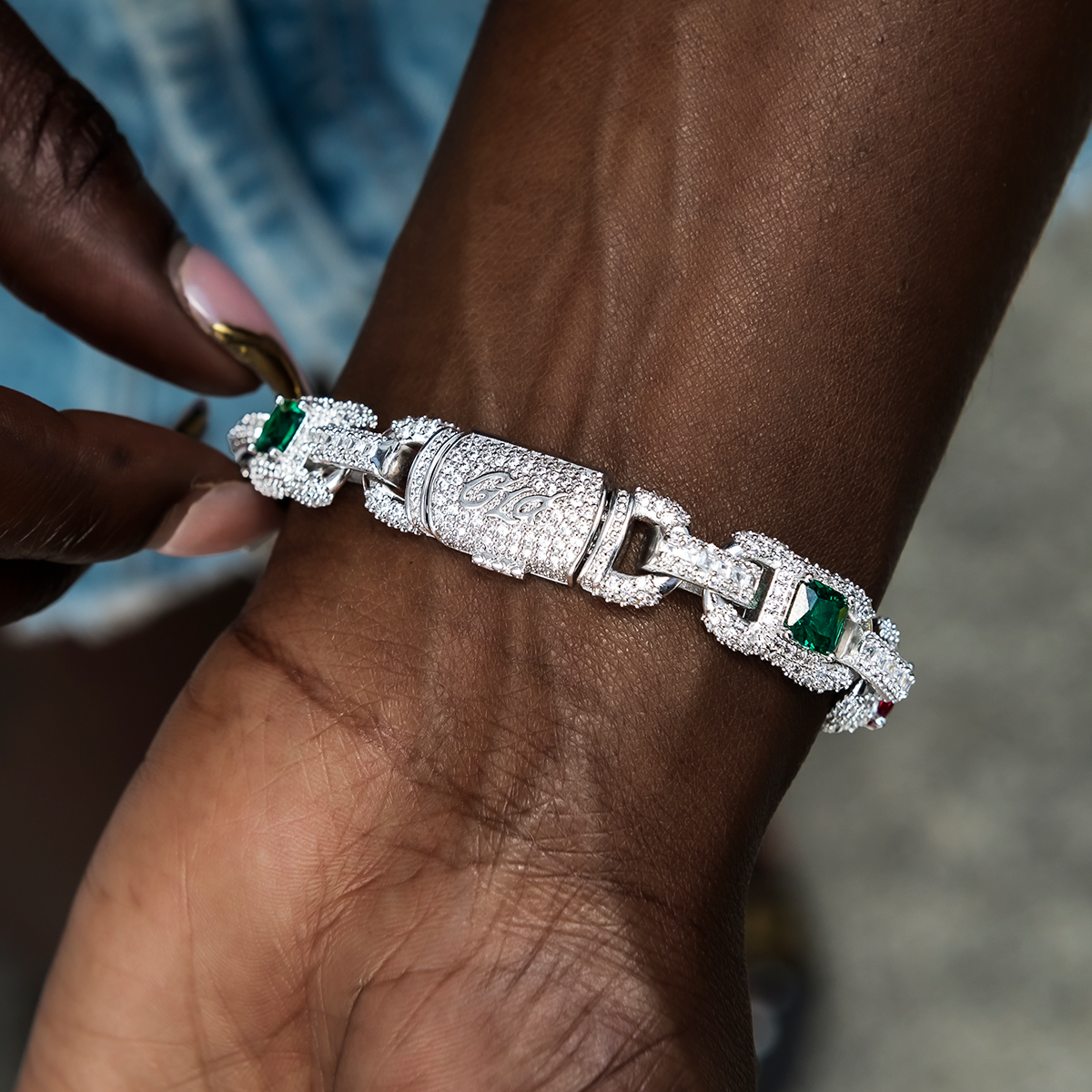 Diamond Multicolor Cluster Mariner Bracelet