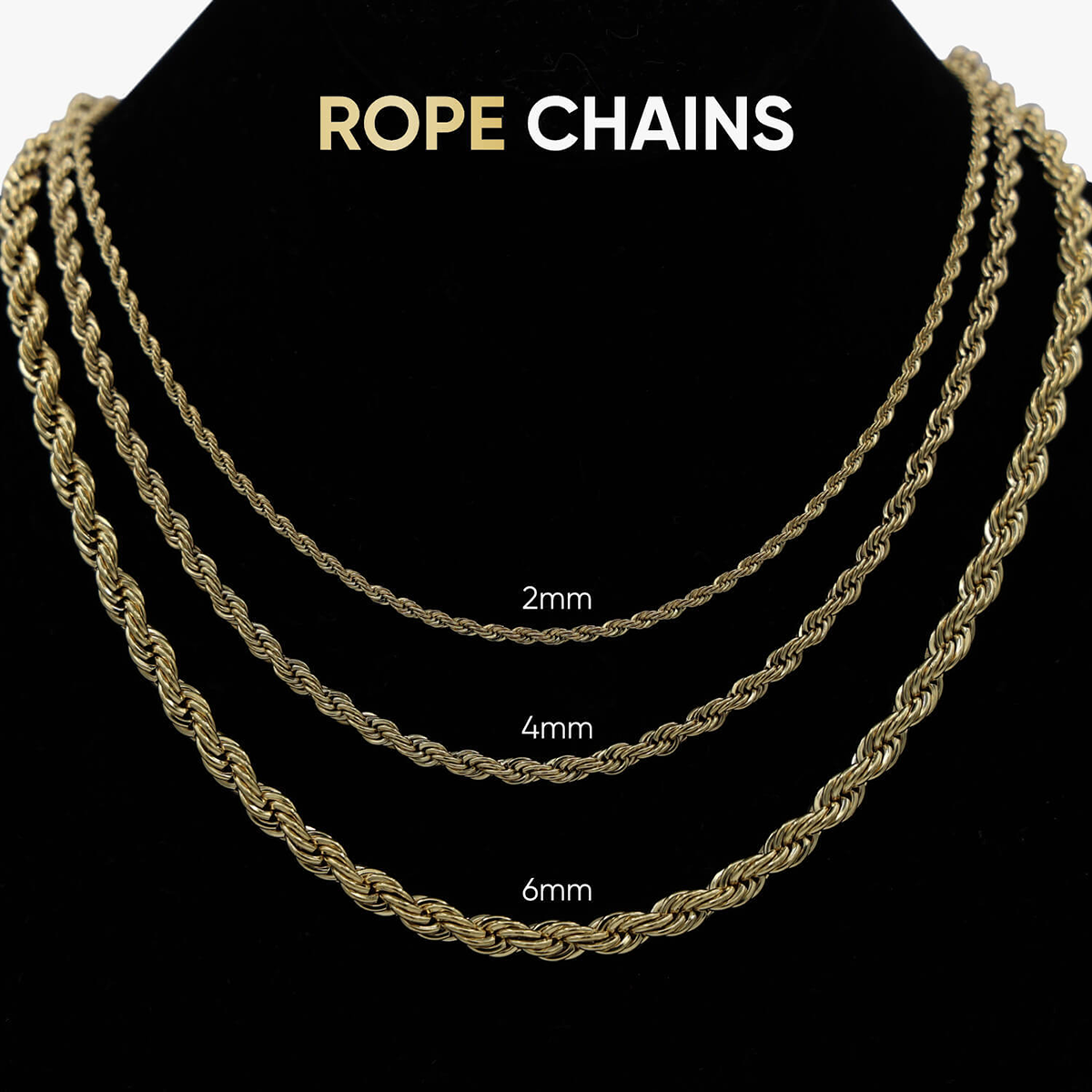 Rope Chain in Yellow Gold - 2mm