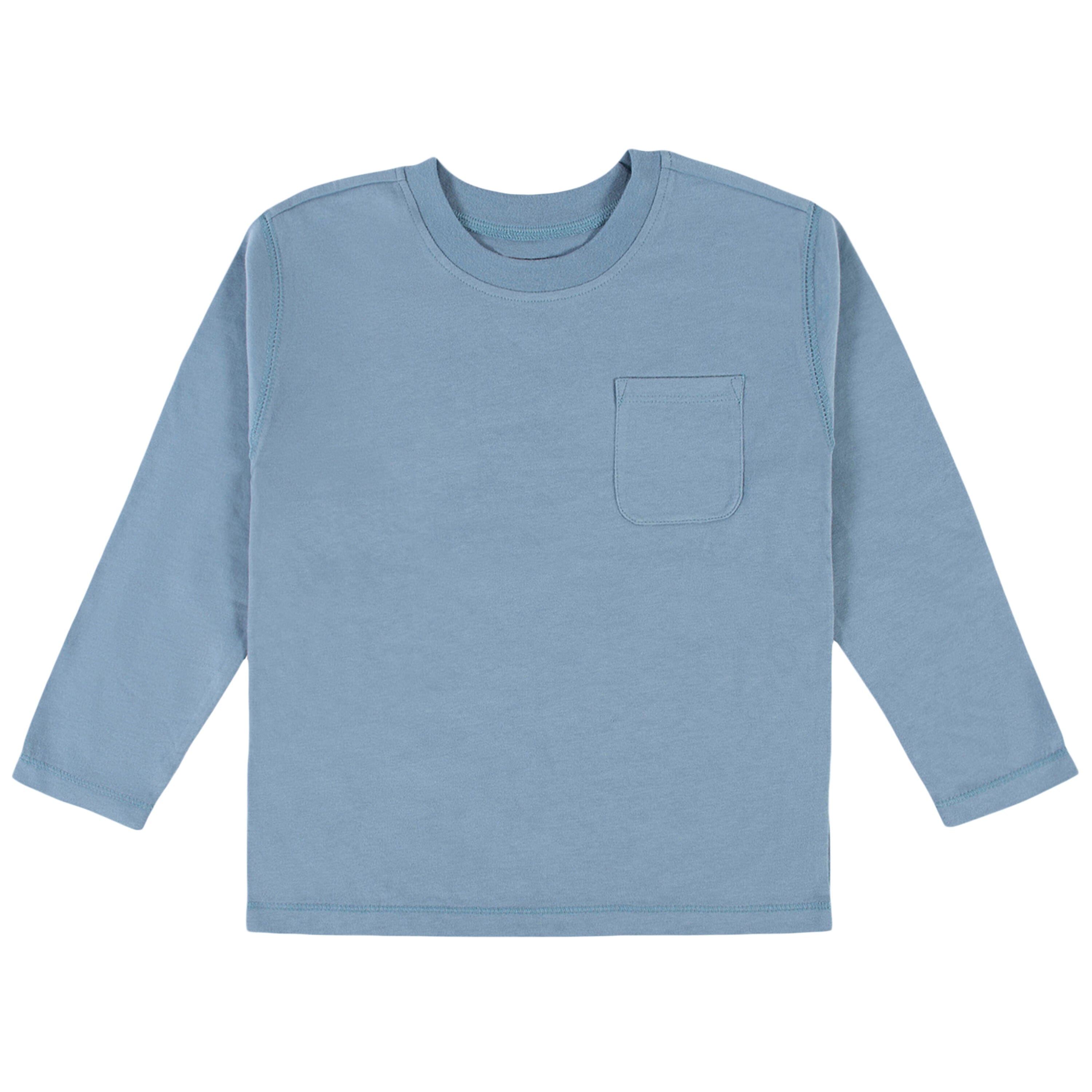 3-Pack Infant & Toddler Boys Blue Long Sleeve Tees