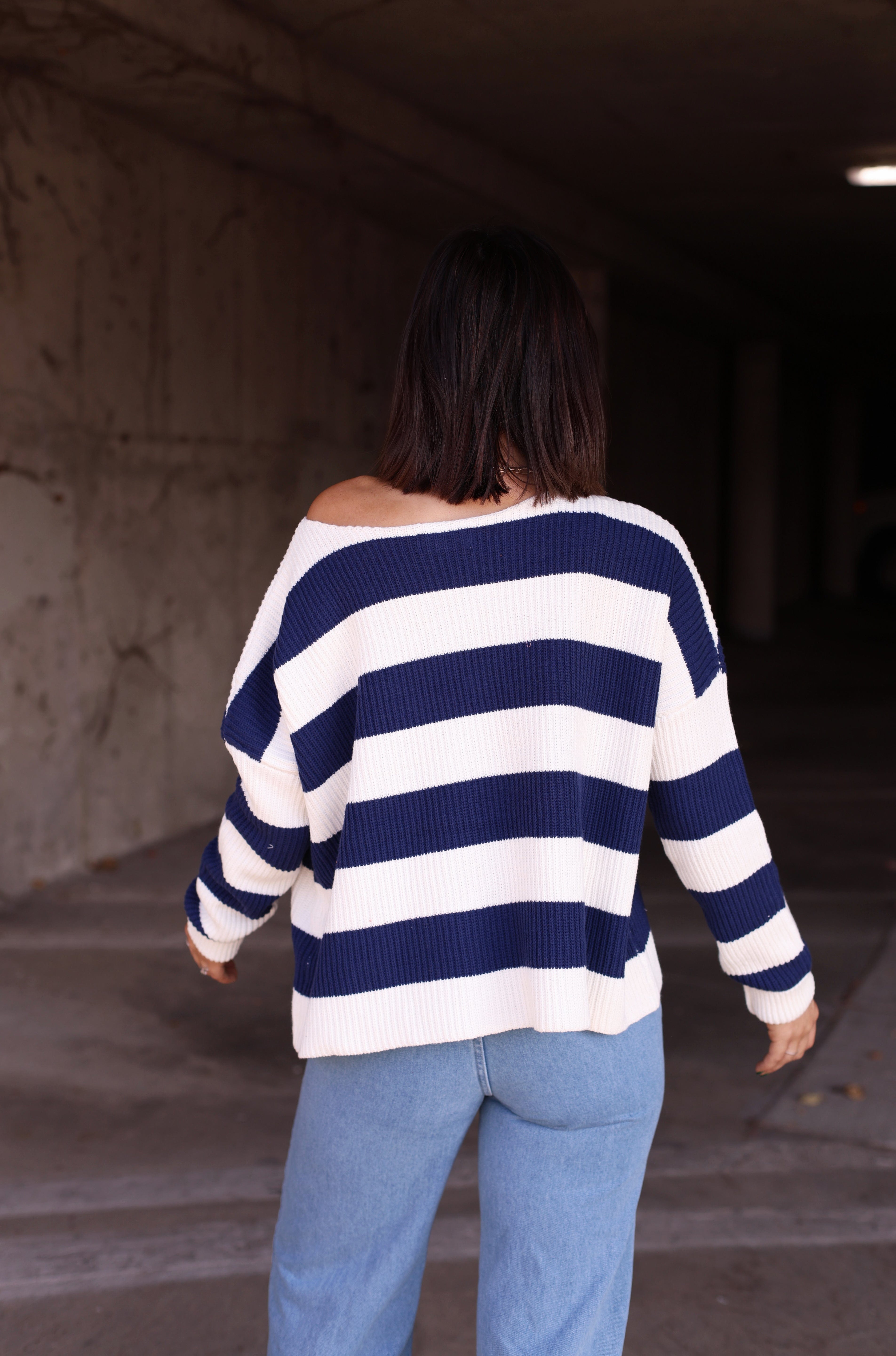 Navy Striped Sweater