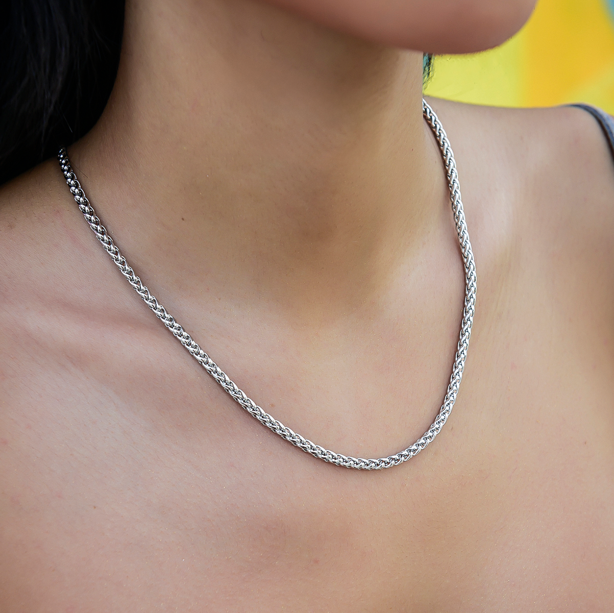 Palm Chain in White Gold- 4mm