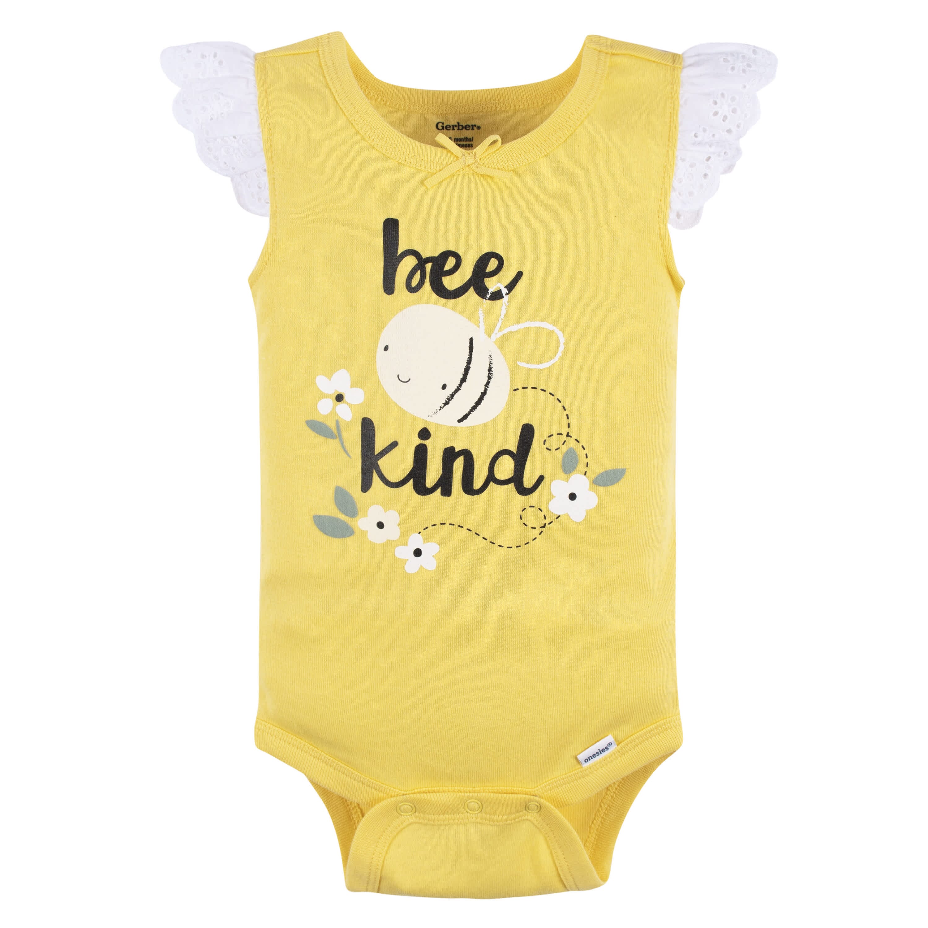 4-Pack Baby Girls Bee Garden Sleeveless Onesies Bodysuits