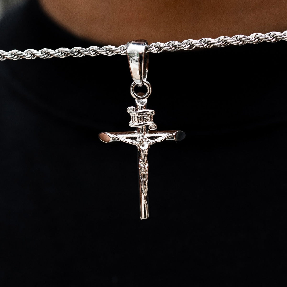 Crucifix in White Gold