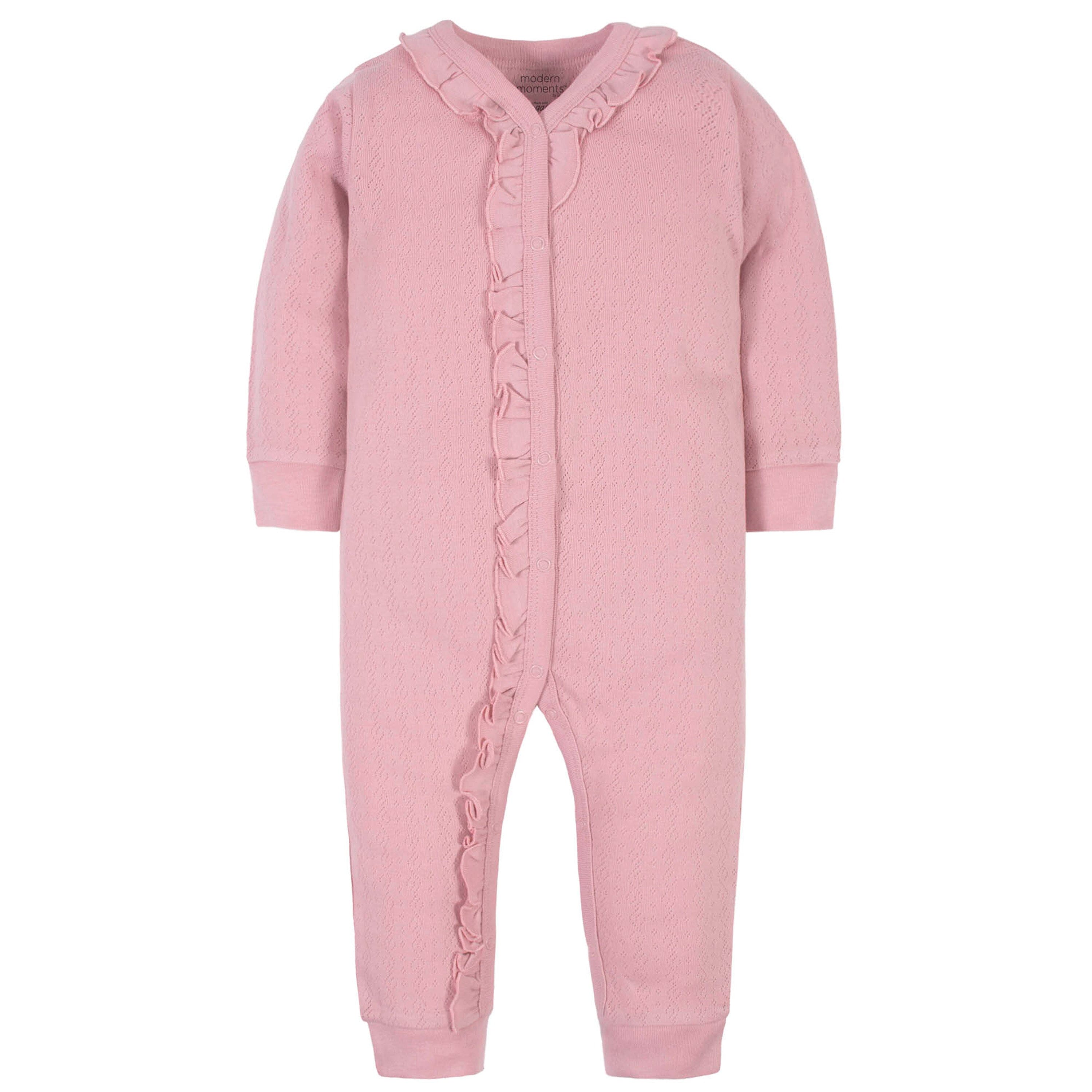 Baby Girls Zephyr Ribbed Coveralls