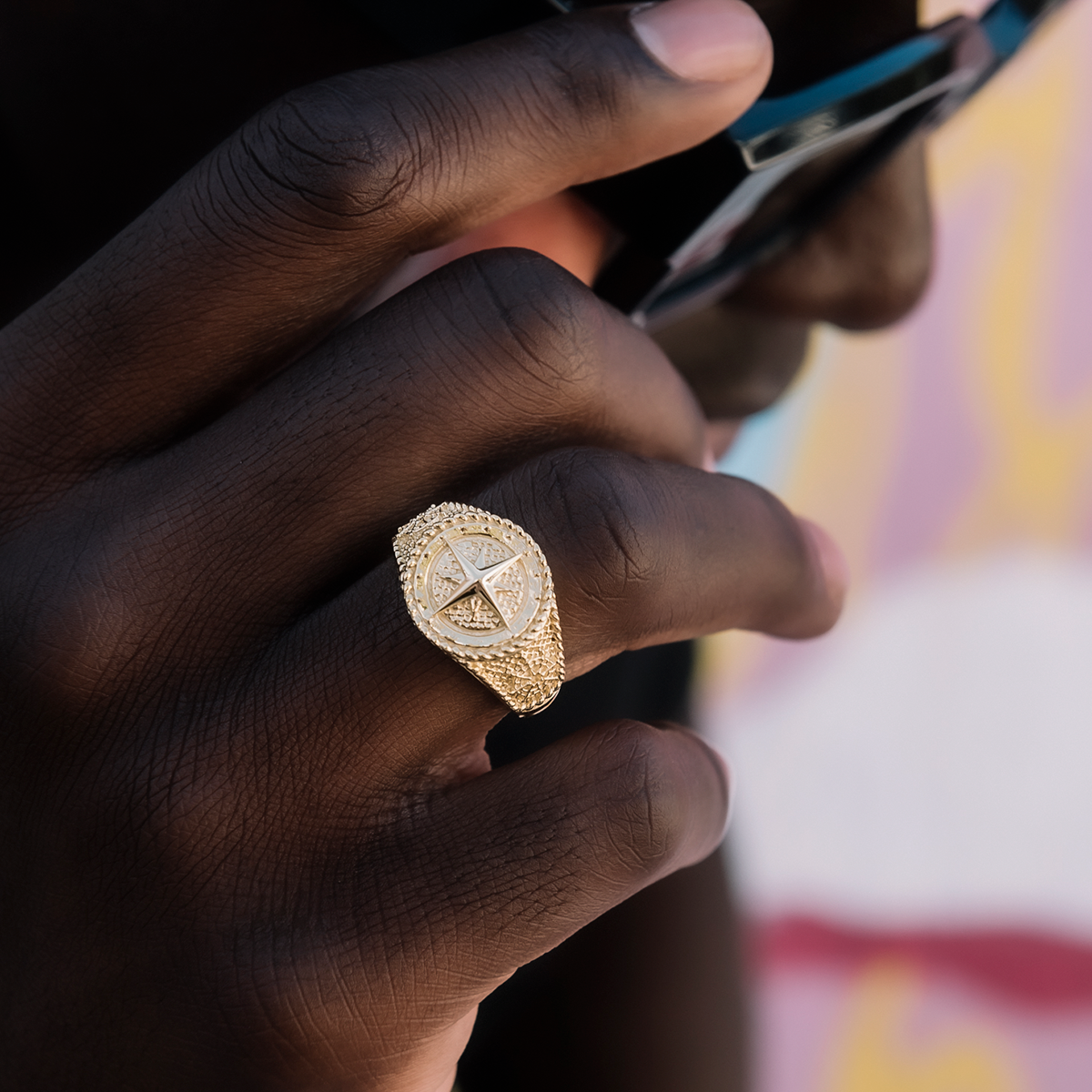 Compass Ring in Yellow Gold Vermeil