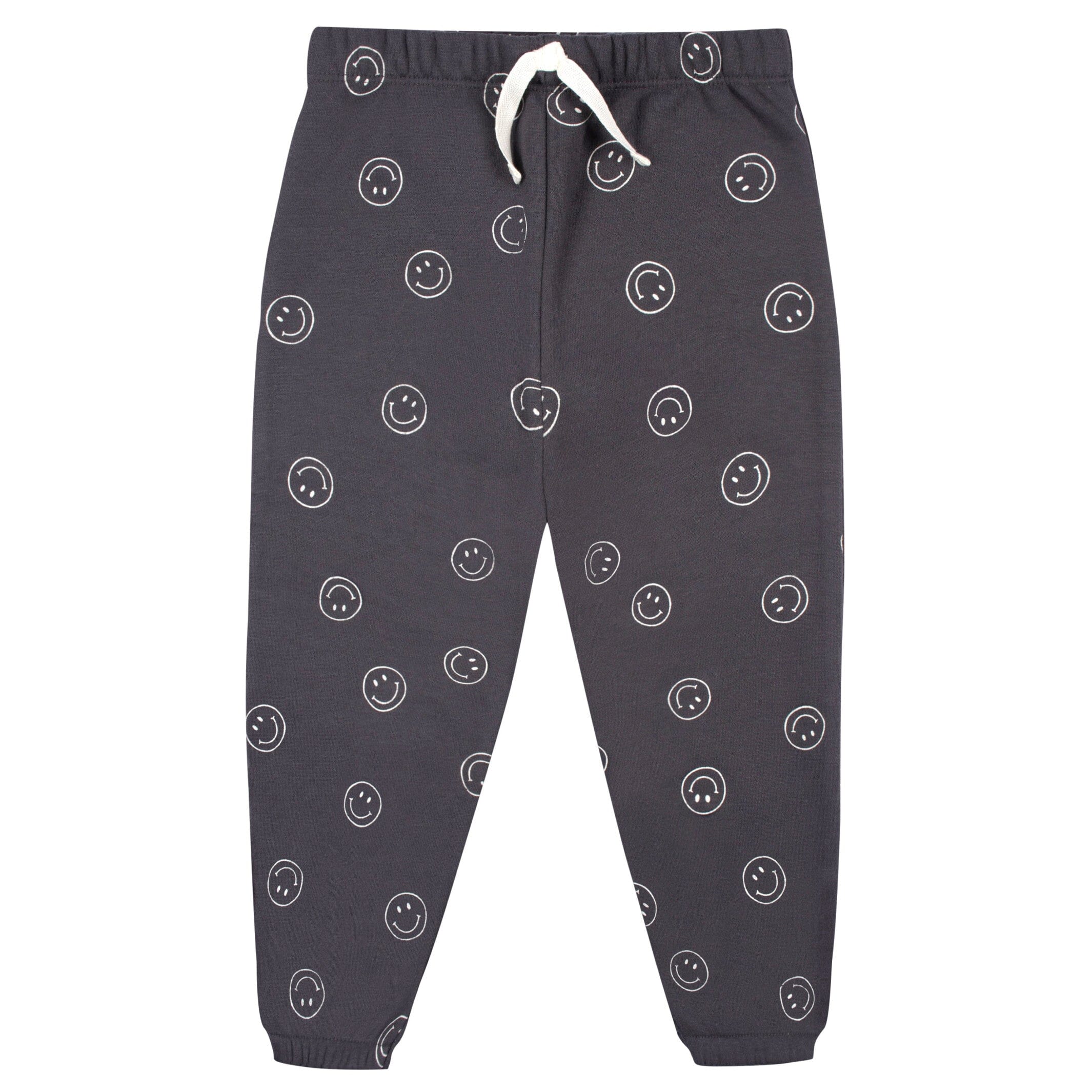 2-Piece Infant and Toddler Boys Charcoal Smiley Sweatshirt & Pant Set