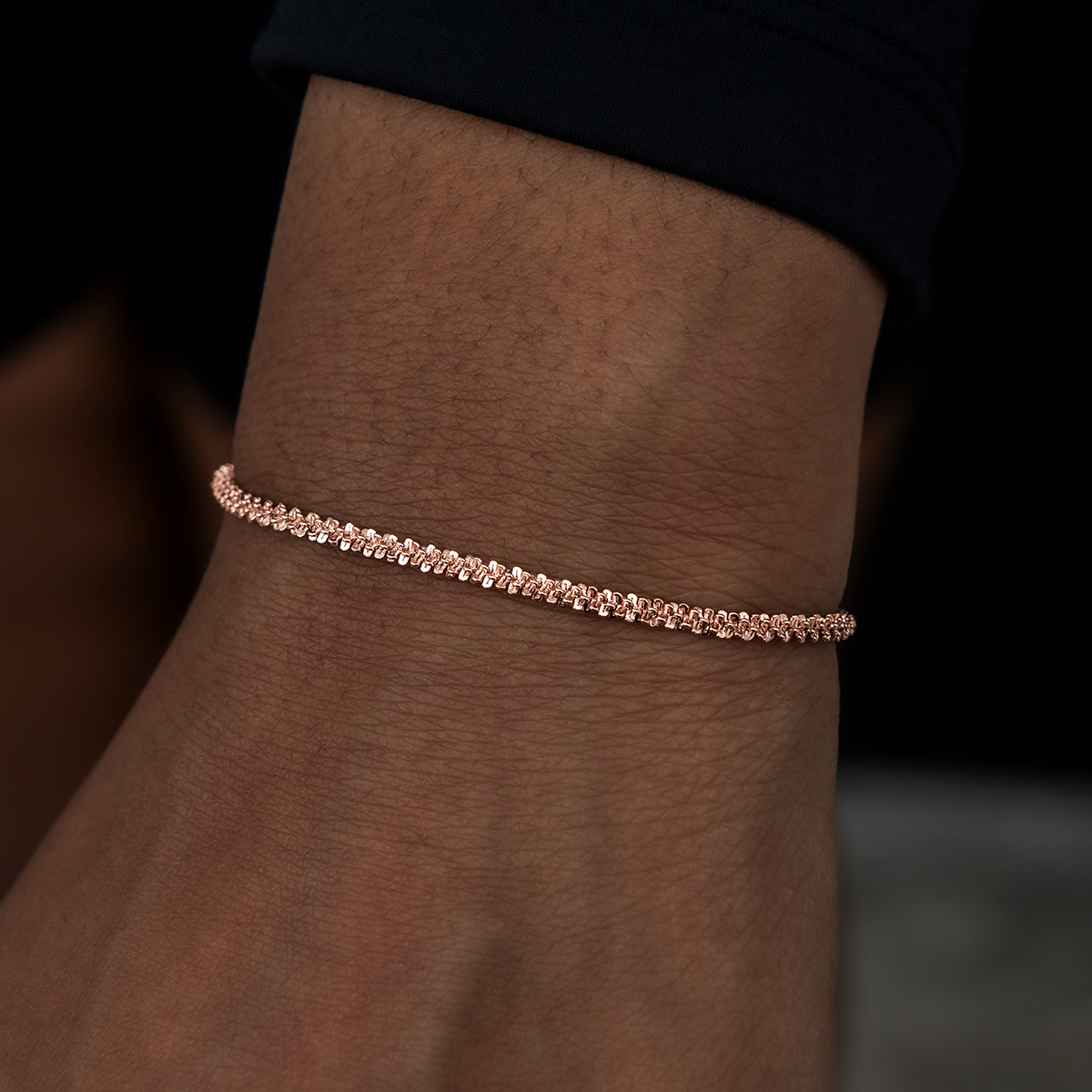 Popcorn Bracelet in Rose Gold- 2mm