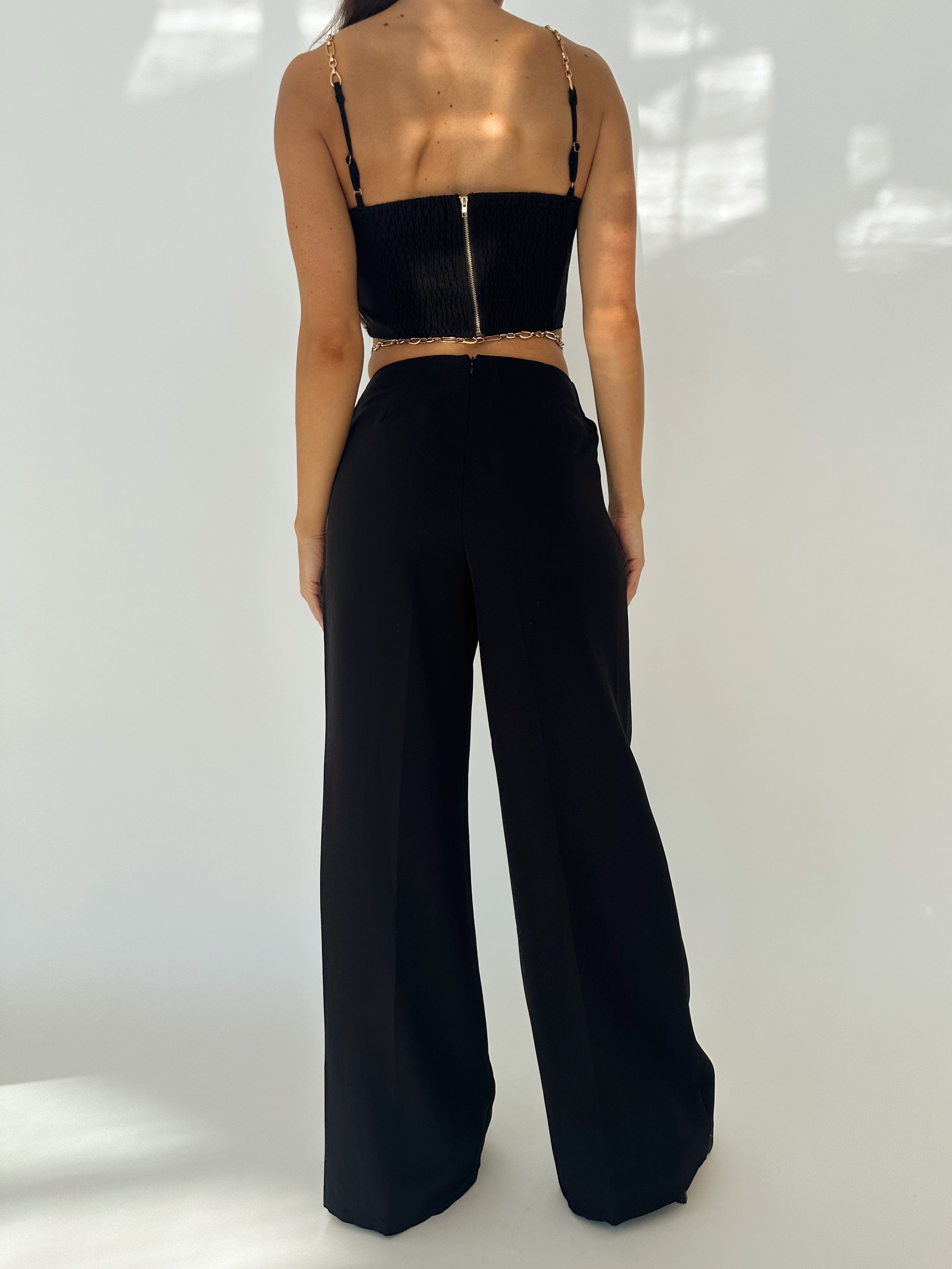 Black Gold Chain Pants