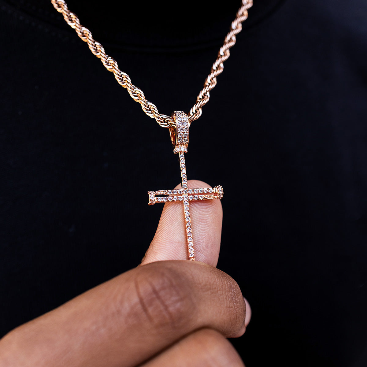 Rose Gold Nail Cross