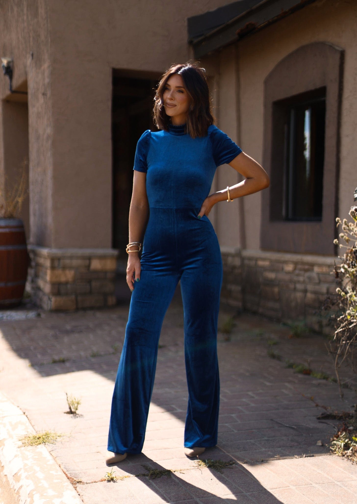 Velvet Wide Leg Jumpsuit