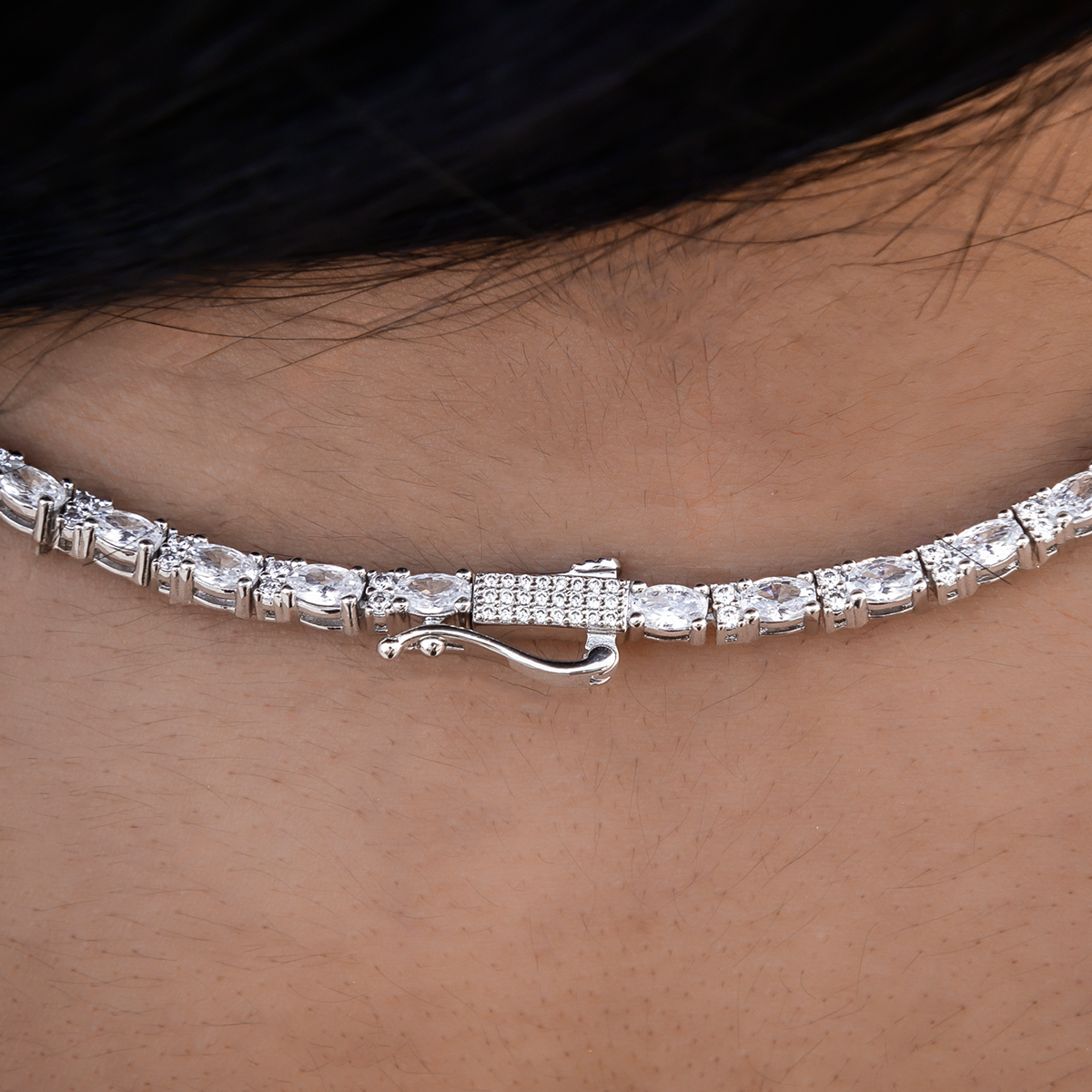 Diamond Mixed Oval Cut Tennis Necklace + Bracelet Bundle - 3mm