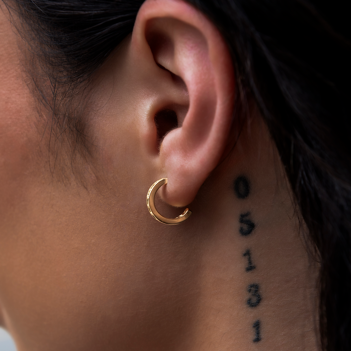 Alternate Cross Drop Hoop + Iced Hoop Huggie Earring Set