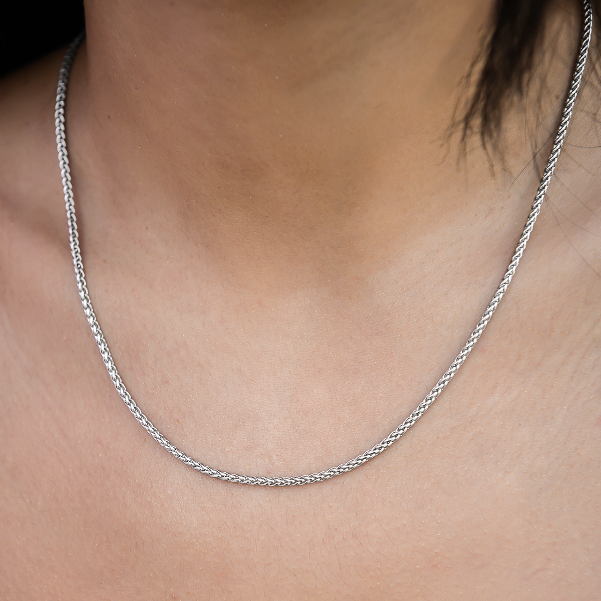 Palm Chain in White Gold- 2mm