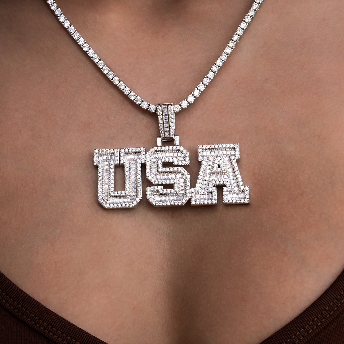 Iced USA Pendant