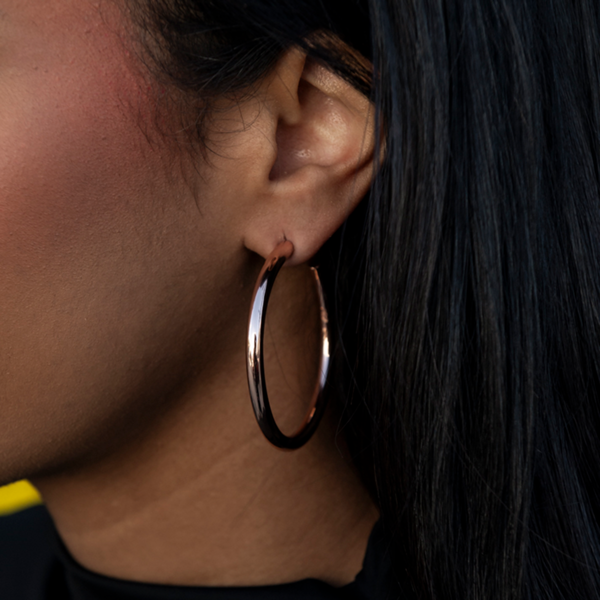 Tube Hoop Earrings in Rose Gold