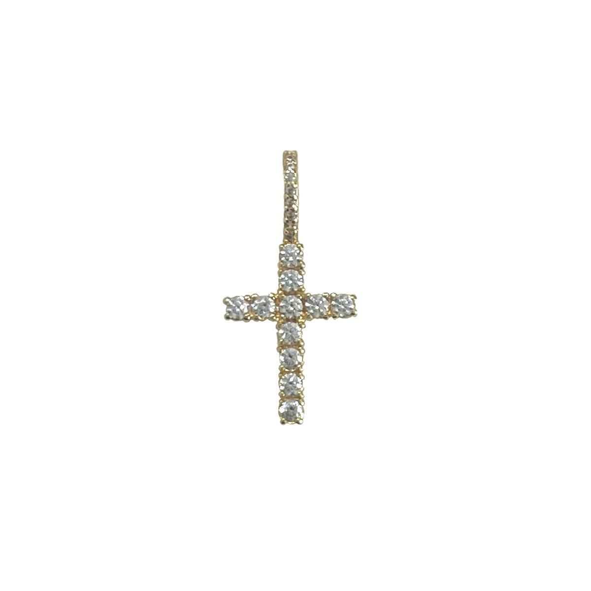 Cross and Stone Set in Yellow Gold