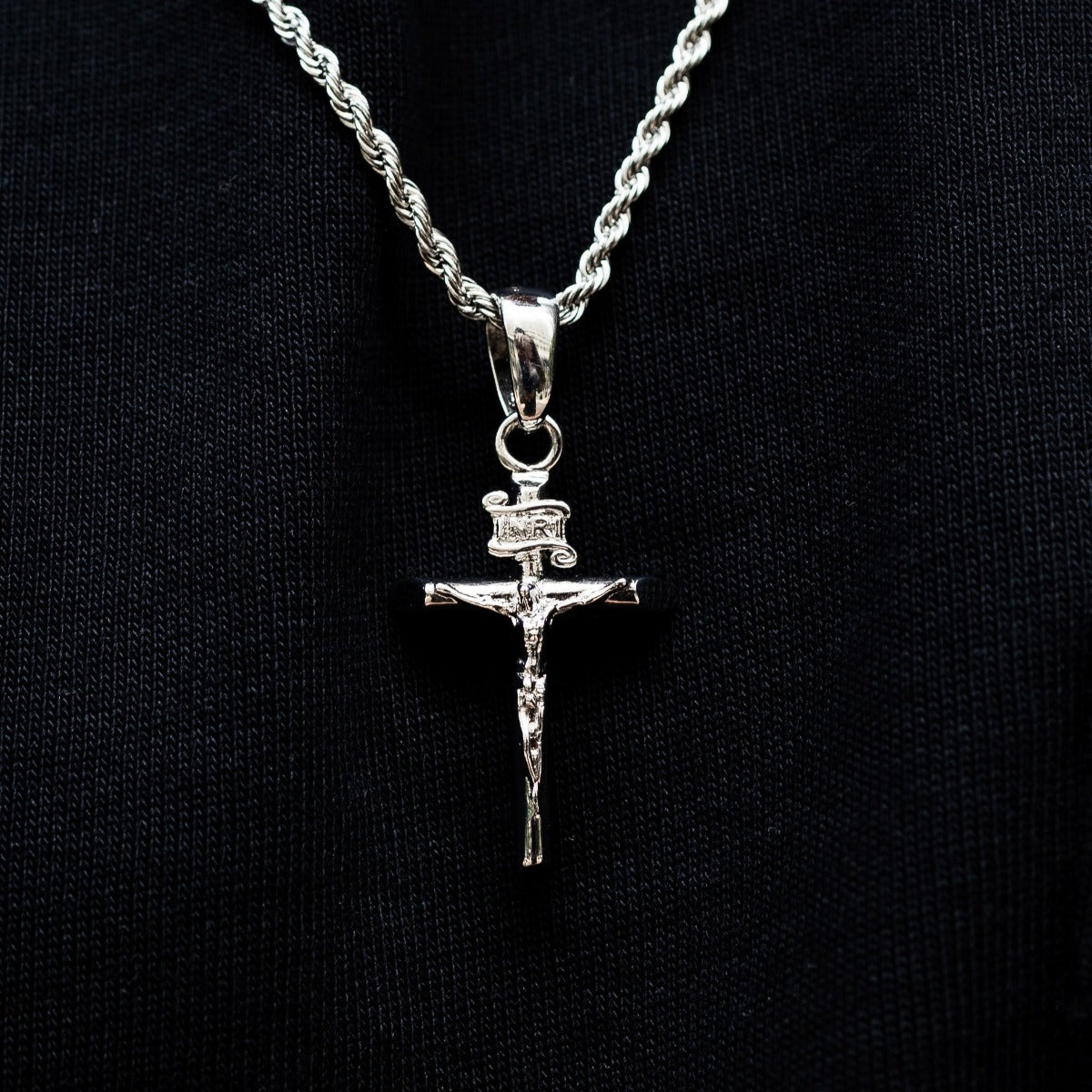 Crucifix in White Gold