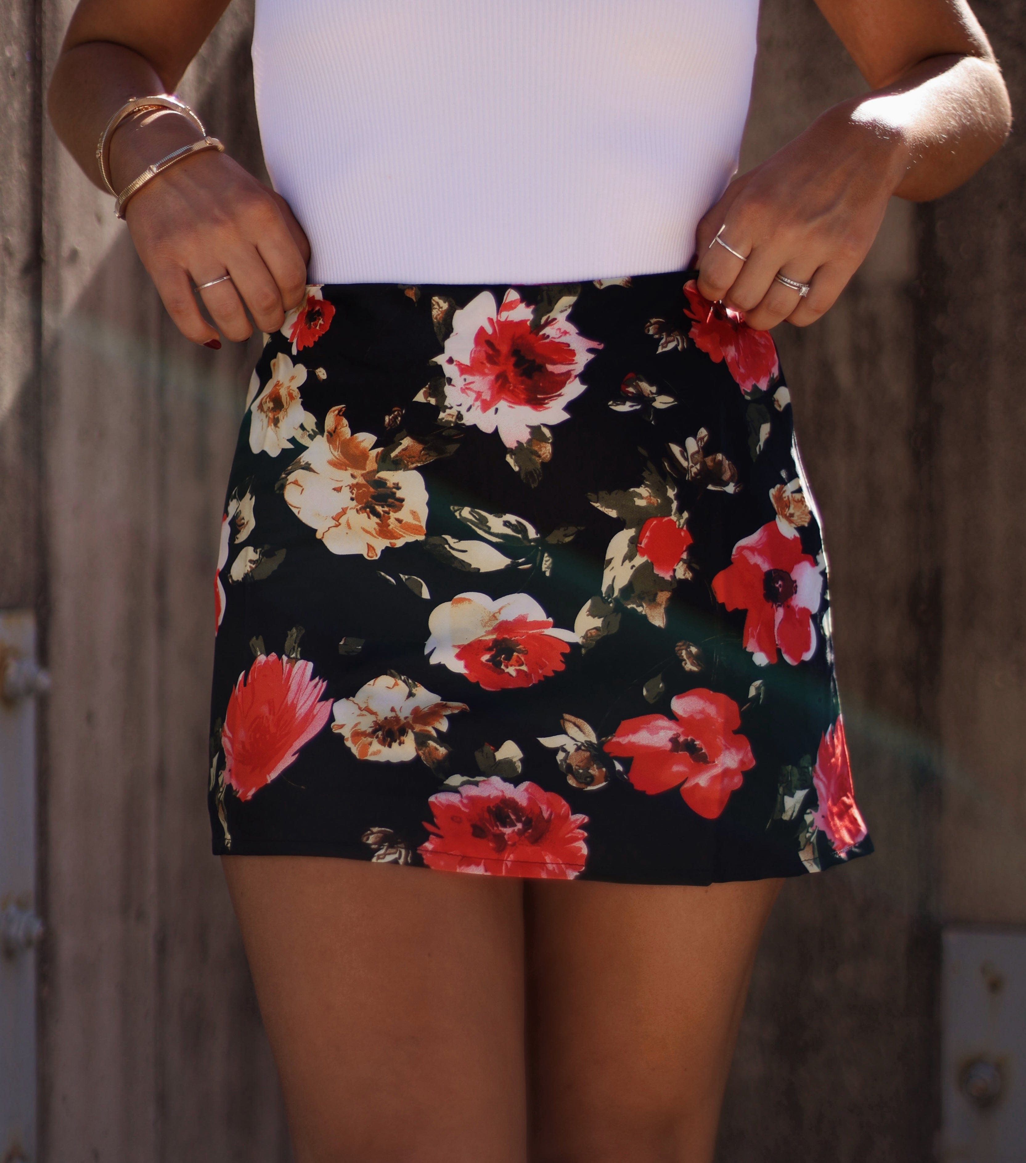 Floral Elegance Mini Skirt