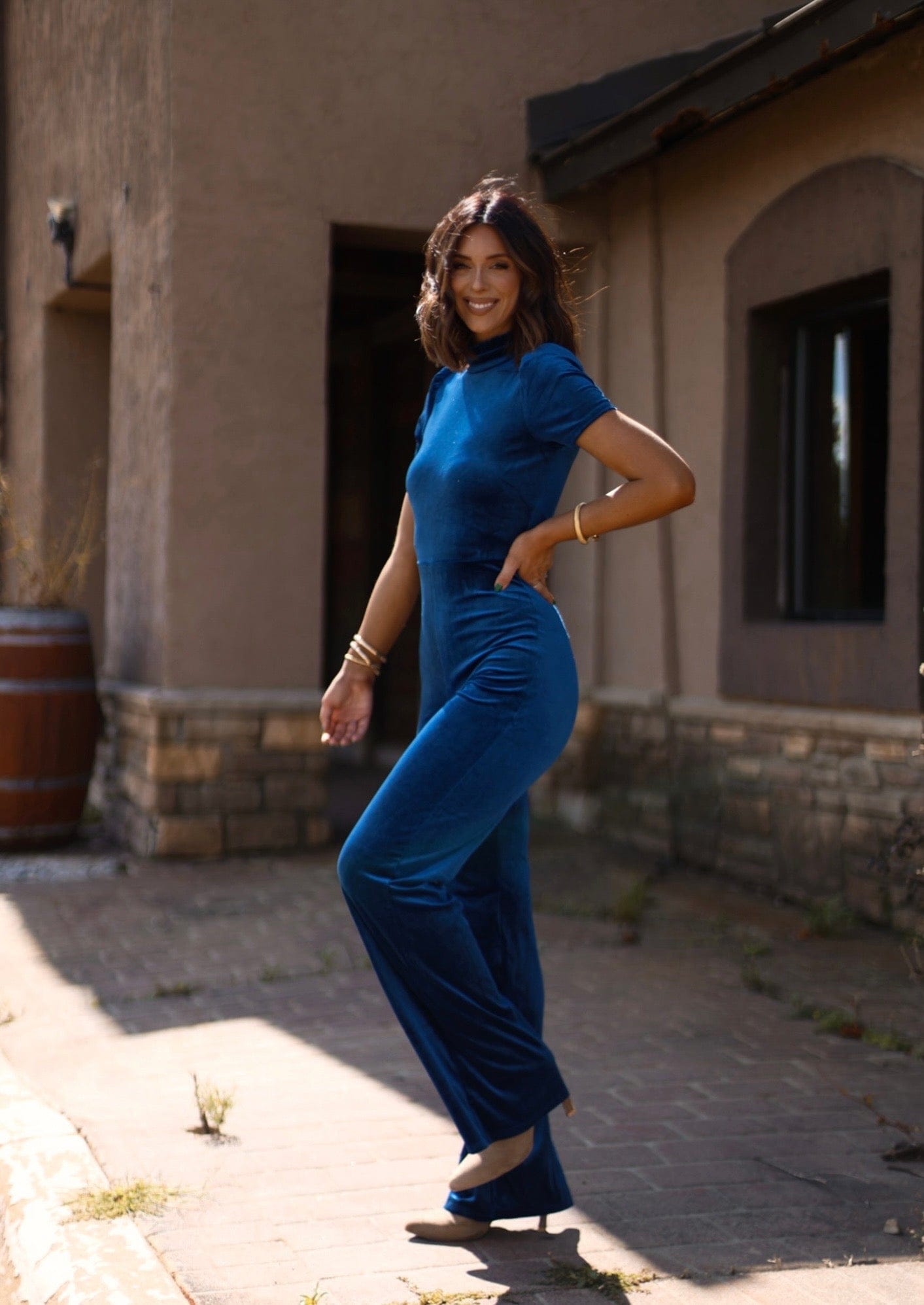 Velvet Wide Leg Jumpsuit