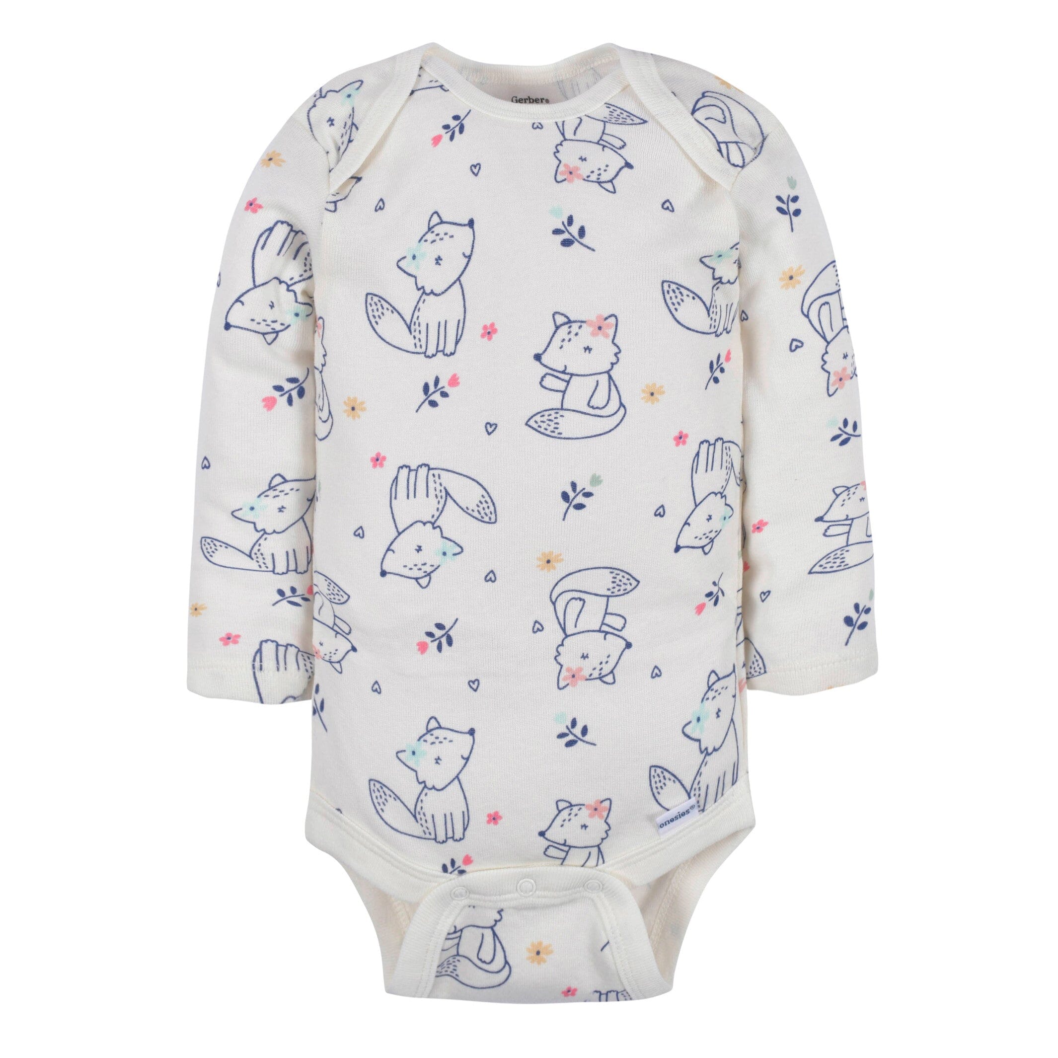 3-Pack Baby Girls Fox Long Sleeve Onesies Bodysuits