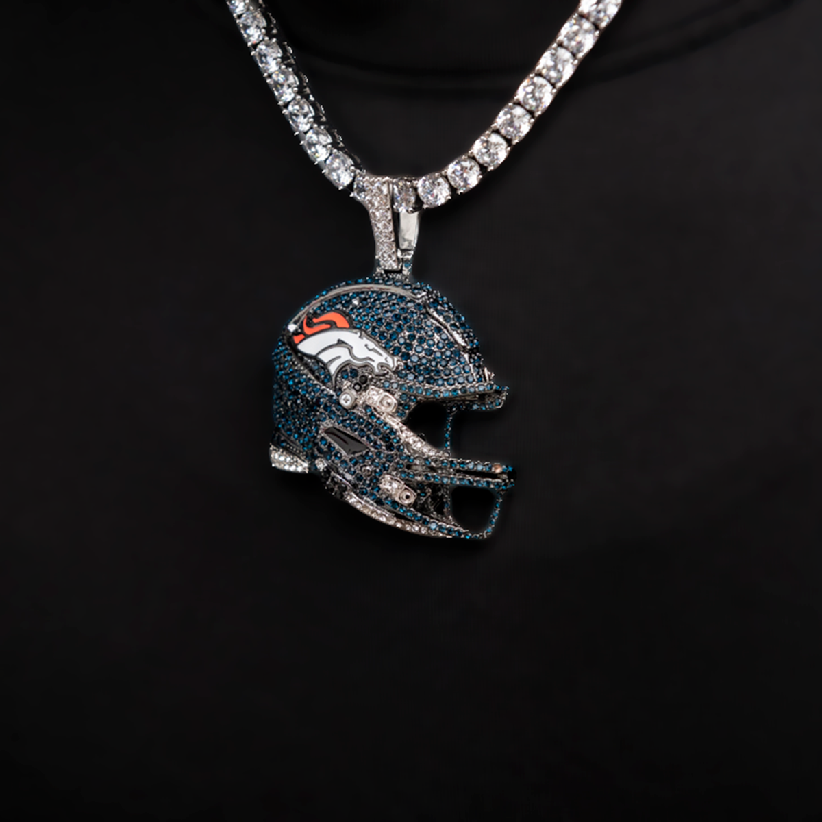 Official NFL 2025 Edition Denver Broncos Helmet Pendant