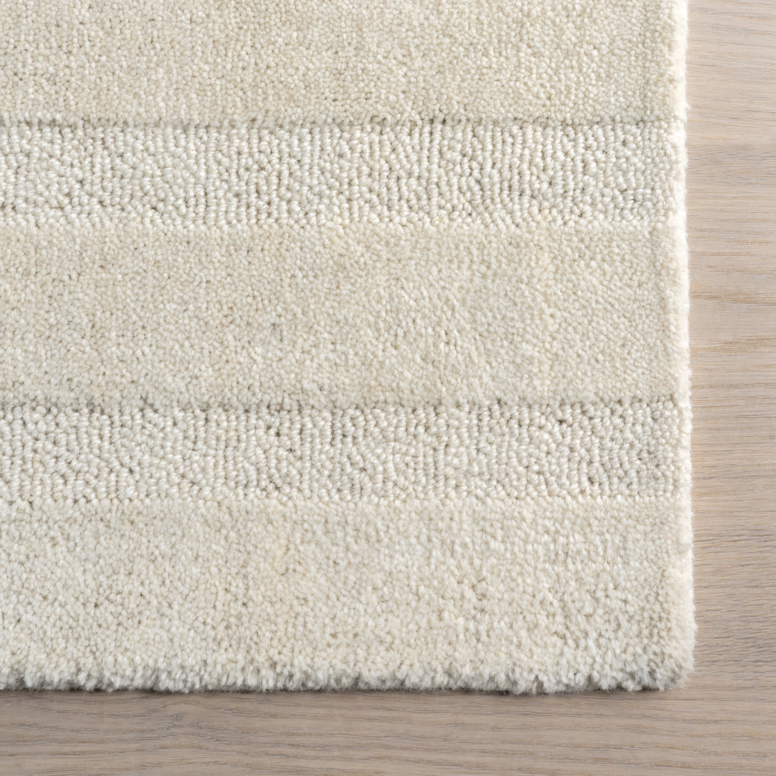 Vestry Striped Wool Rug | Ivory