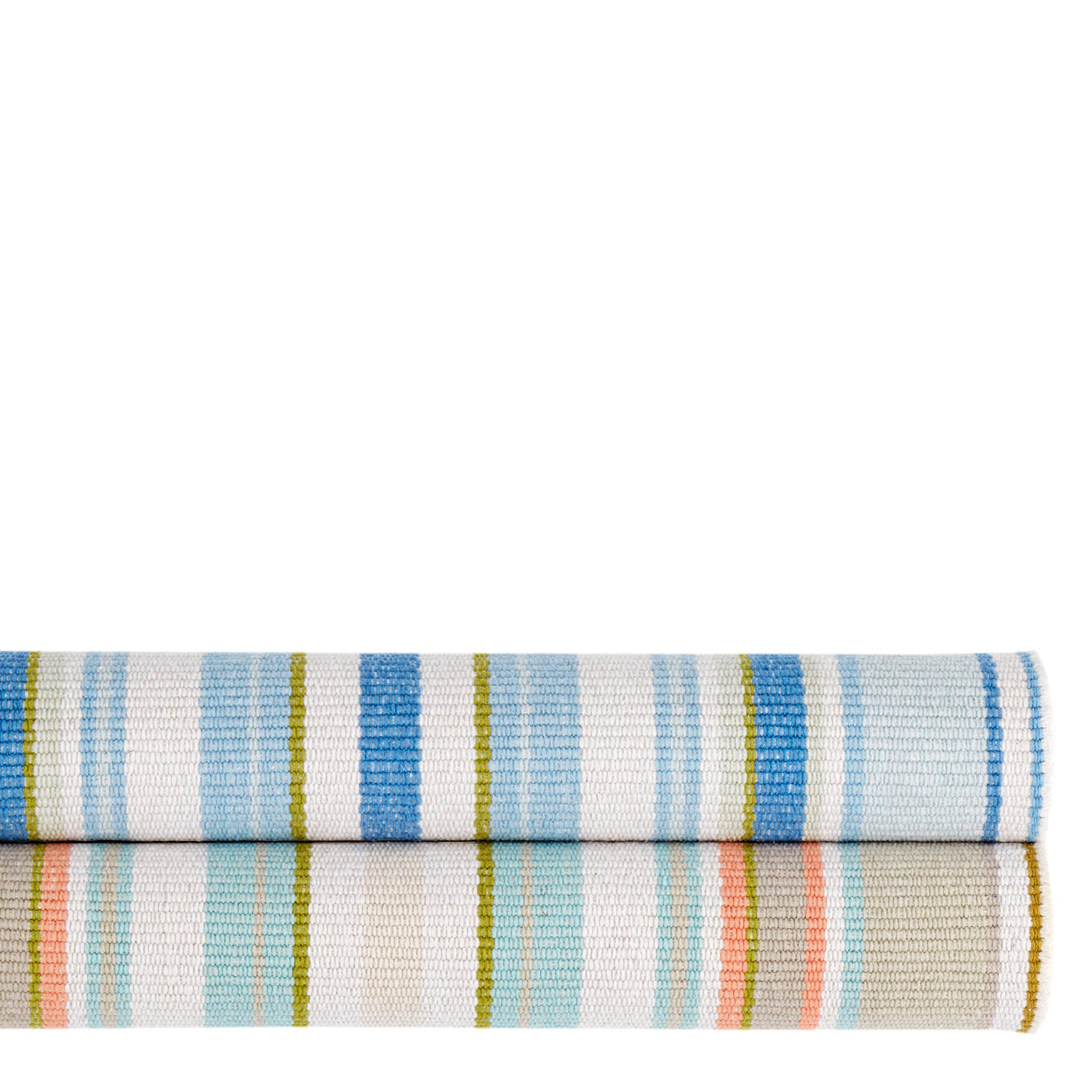 Daphne Stripe Sky Handwoven Cotton Rug