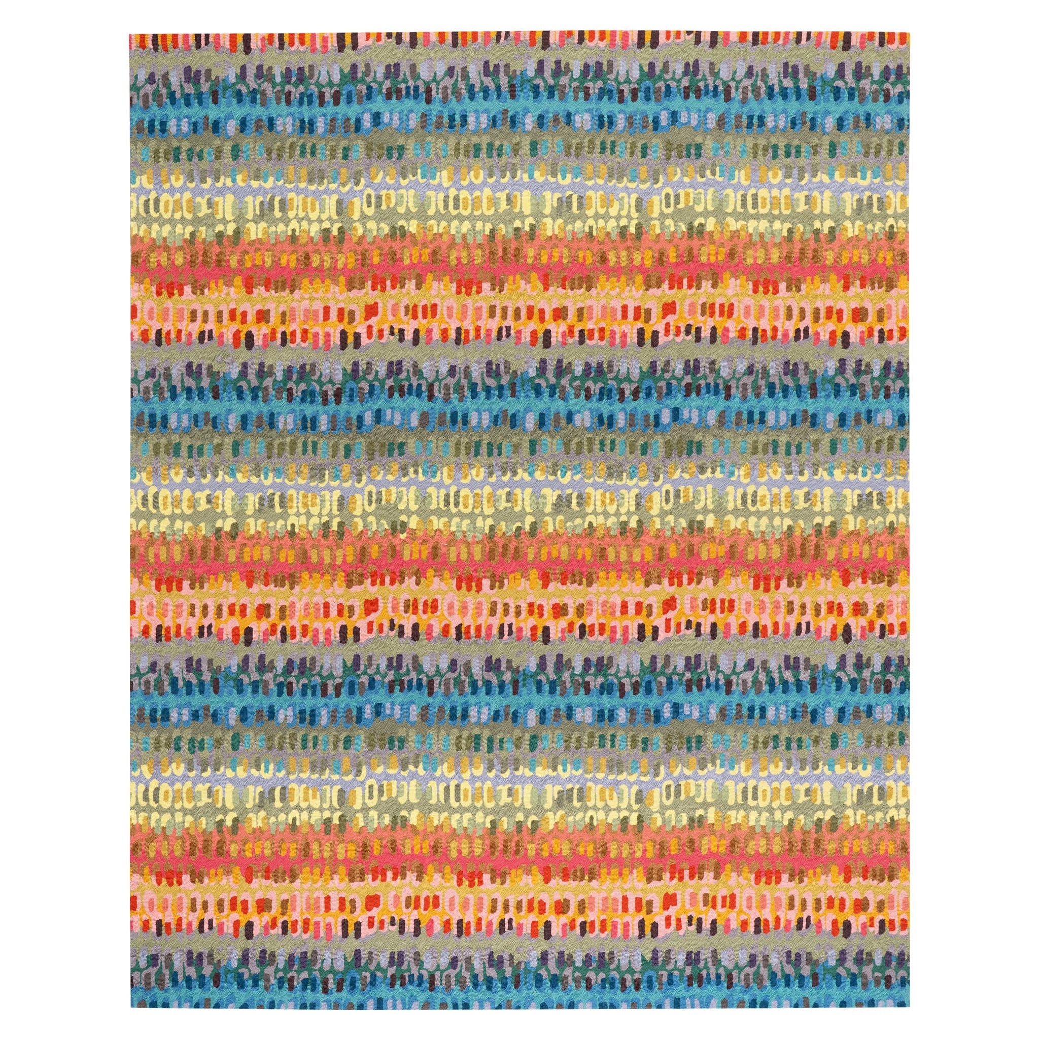 Paint Chip Multi Hand Micro Hooked Wool Rug