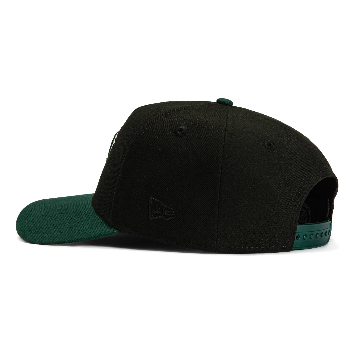 New Era 9Forty A-Frame Minnesota Wild Logo Patch Snapback Hat - Black, Green