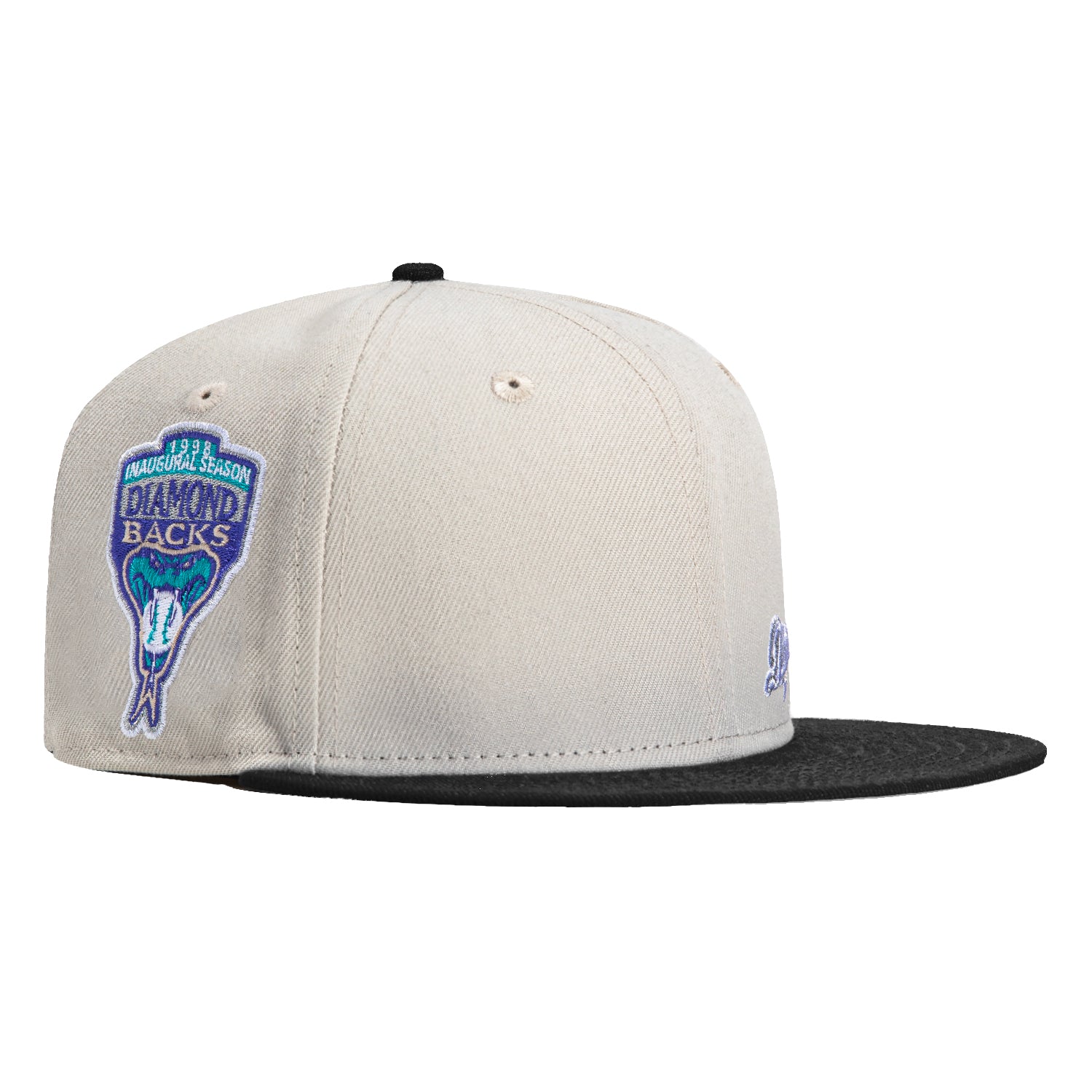 New Era 59Fifty Flawless Script Arizona Diamondbacks Inaugural Patch Hat - Stone, Black