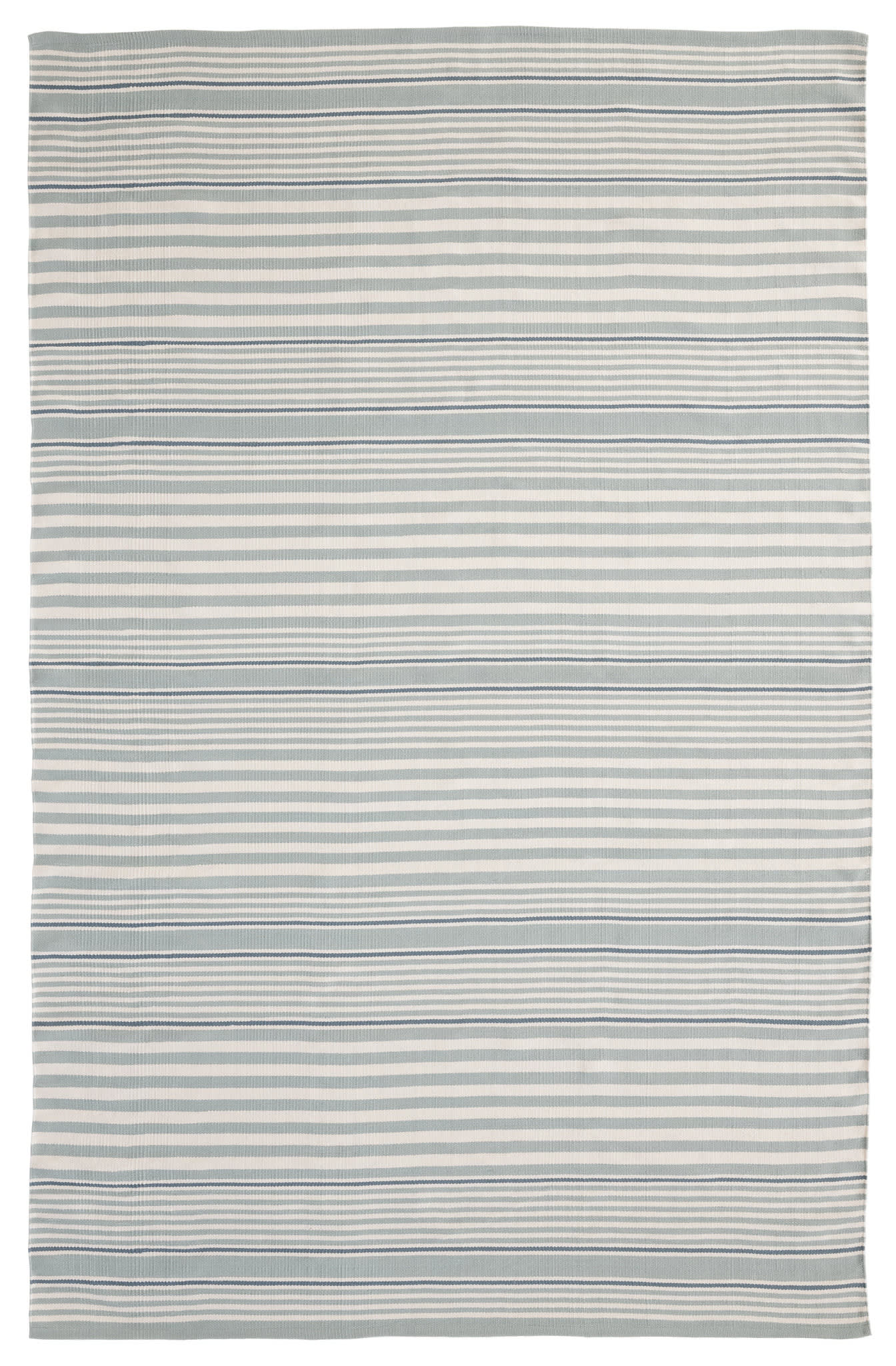 Rugby Stripe Light Blue Handwoven Indoor/Outdoor Rug