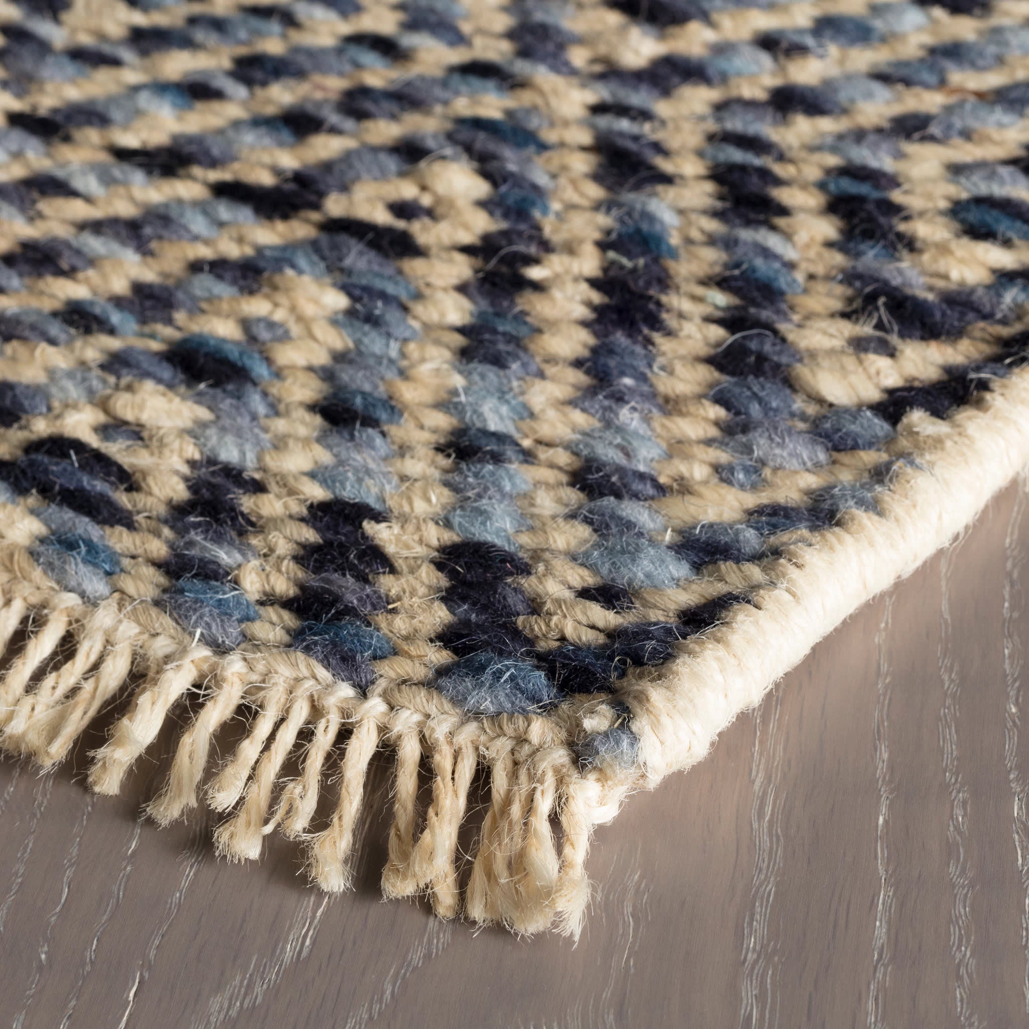 Jewel Blue Handwoven Jute Rug