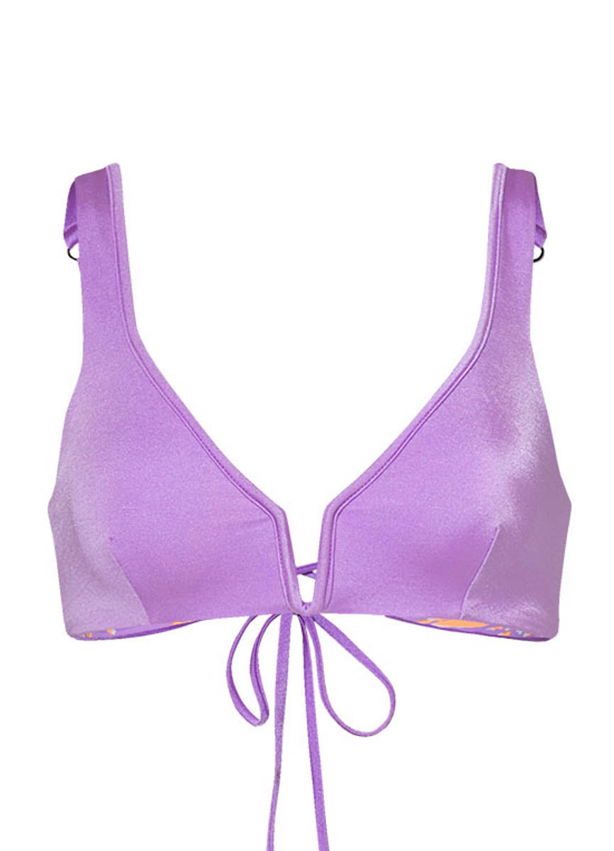 Maaji Metallic Lilac Victoria V Wire Bralette Bikini Top