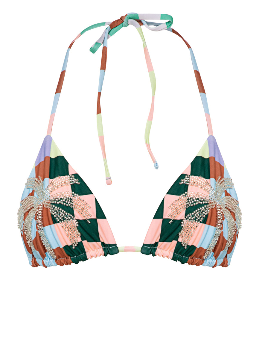 Maaji Chess Balmy Sliding Triangle Bikini Top