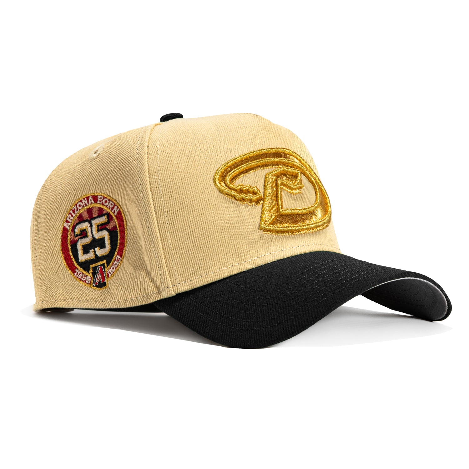 New Era 9Forty A-Frame Arizona Diamondbacks 25th Anniversary Patch Snapback Hat - Tan, Black