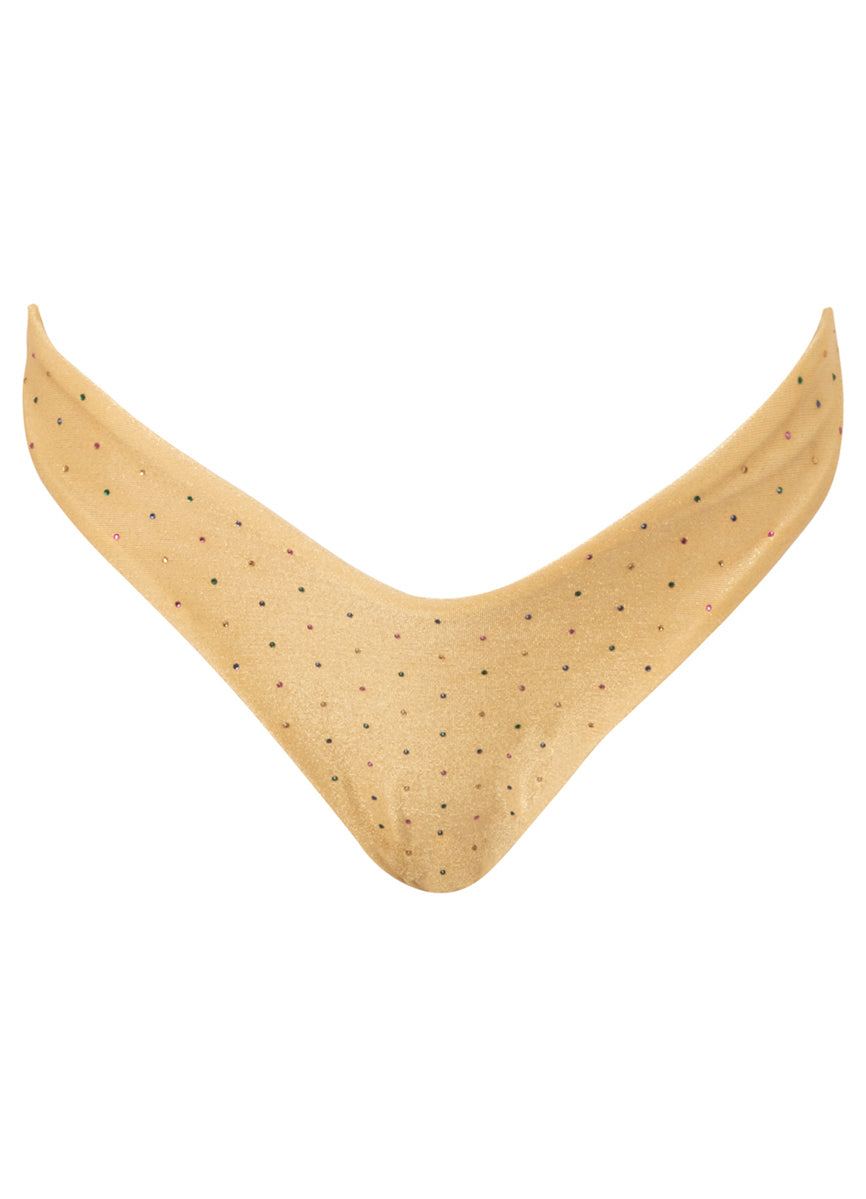 Maaji Creamy Gold Splendour Regular Rise Thin Side Bikini Bottom