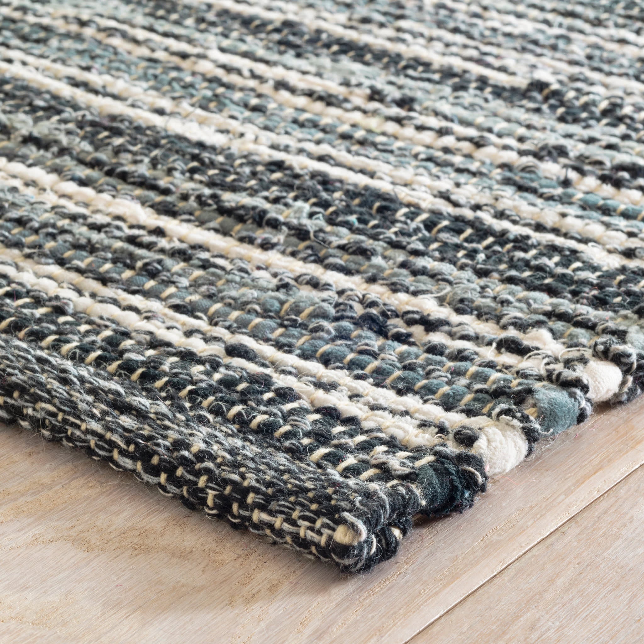 Francisco Black Handwoven Cotton Rug