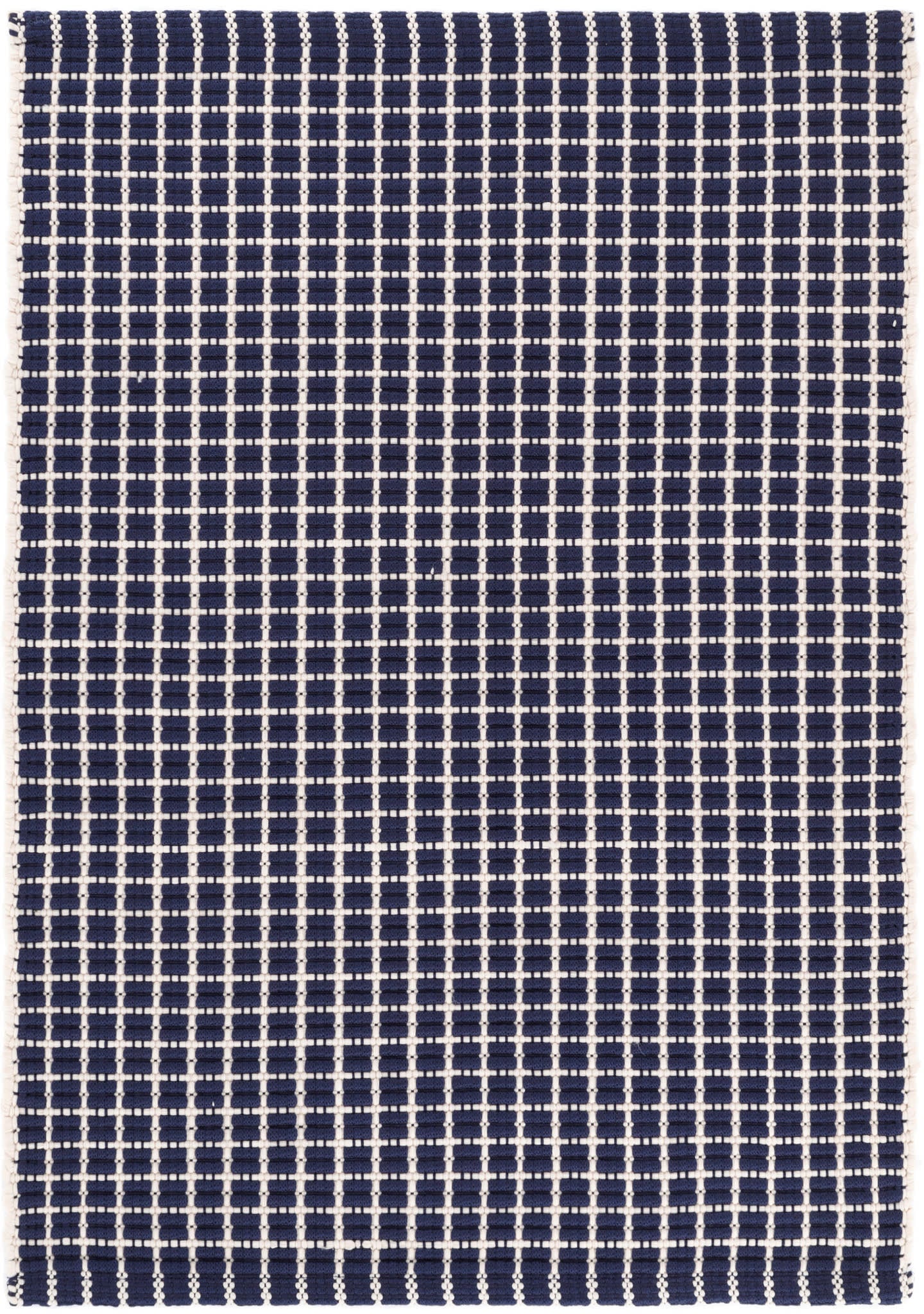 Gridiron Navy Handwoven Indoor/Outdoor Rug