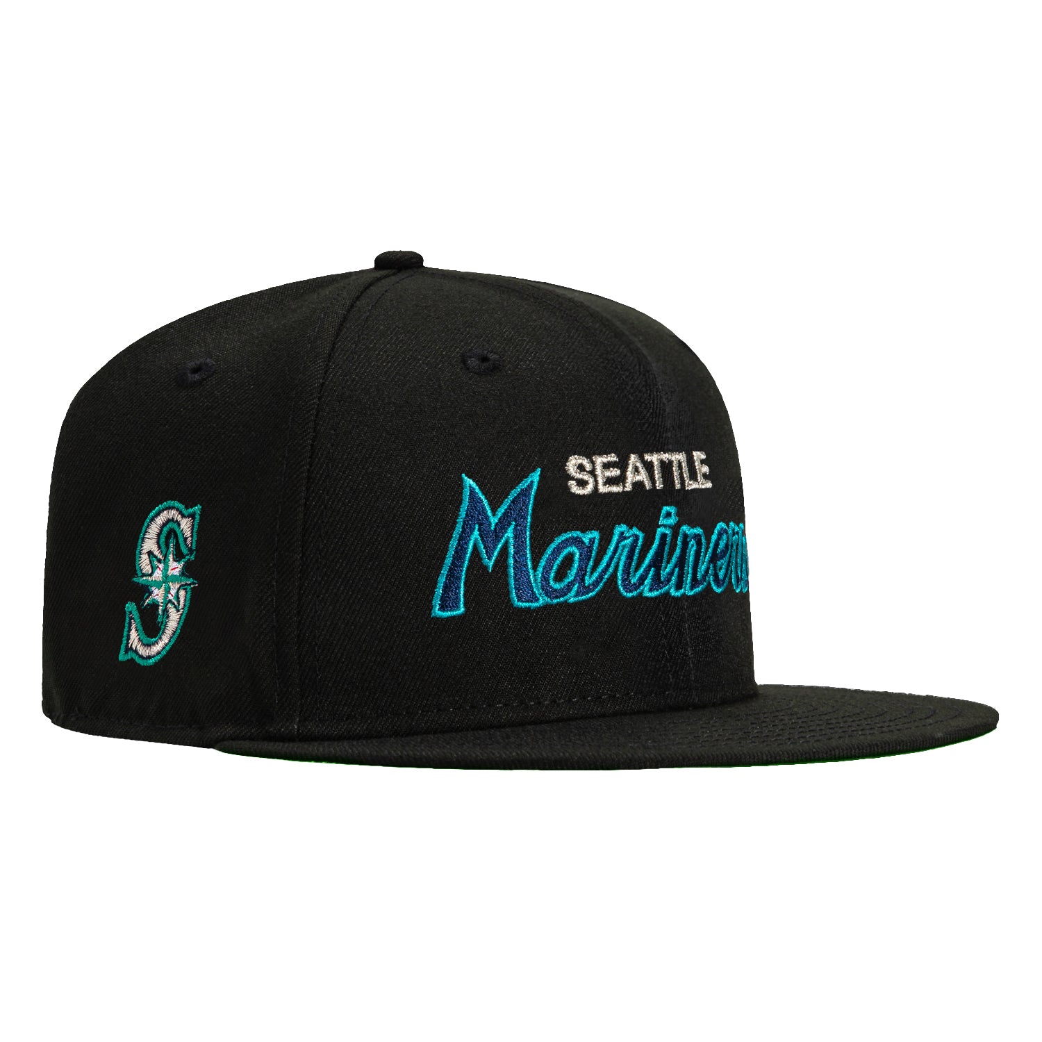 New Era 59Fifty Seattle Mariners Logo Patch Script Hat - Black