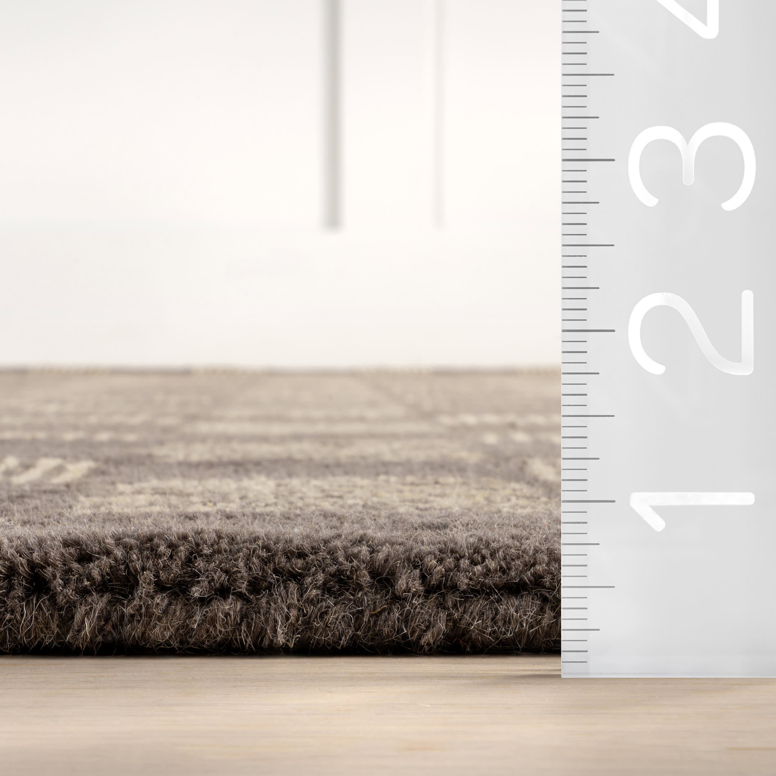 Quince Checked Wool Rug | Grey