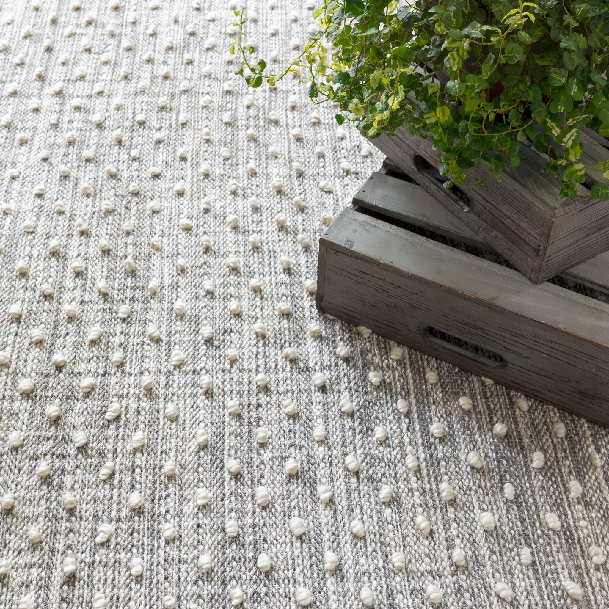 Hobnail Grey Handwoven Performance Rug