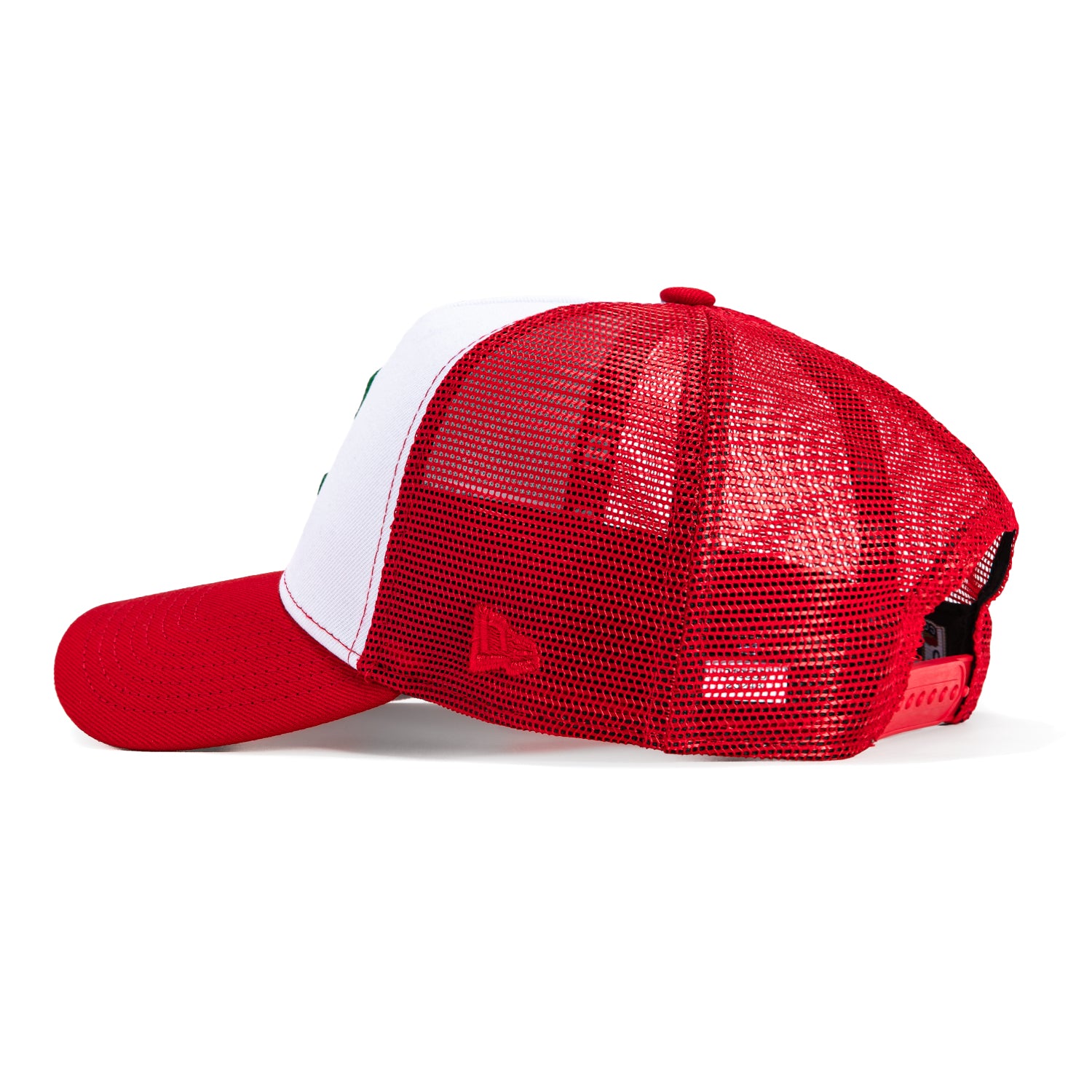 New Era 9Forty A-Frame Cleveland Guardians Snapback Rail Hat - White, Red, Kelly