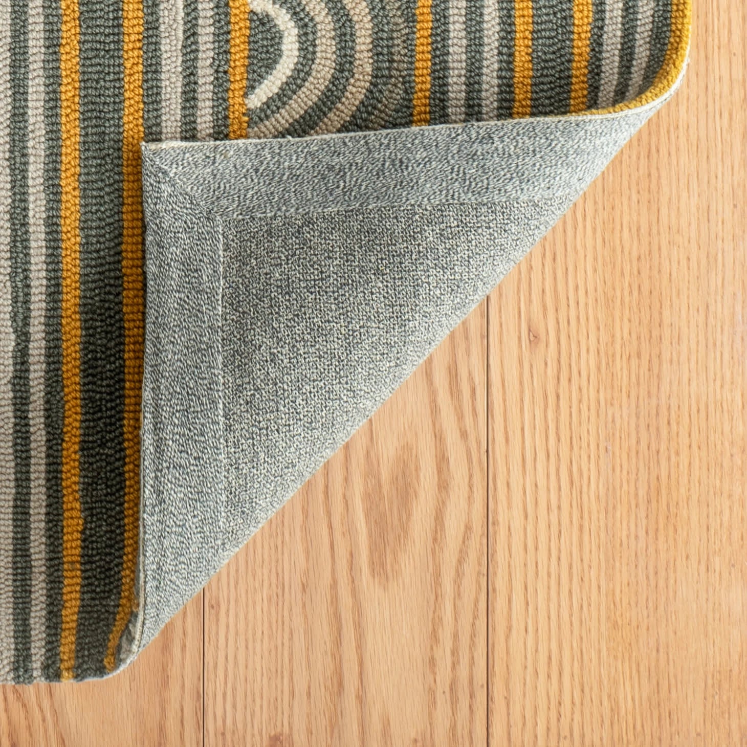 Button Grey Hand Micro Hooked Wool Rug