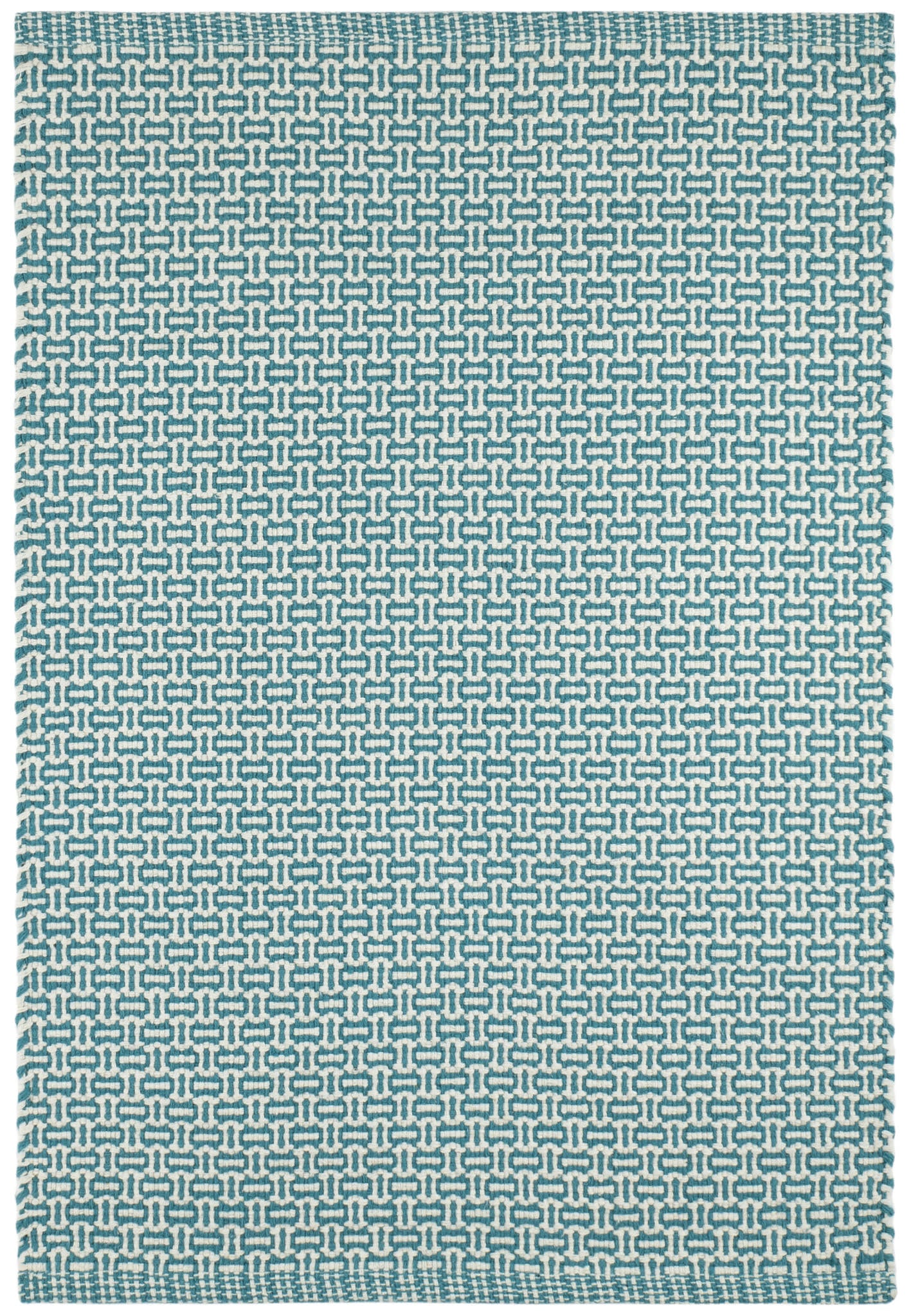 Miss Muffet Teal Handwoven Cotton Rug