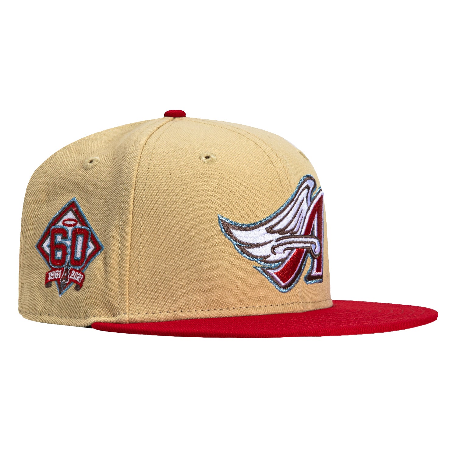 New Era 59Fifty Horror Pack Los Angeles Angels 60th Anniversary Patch Hat - Tan, Red