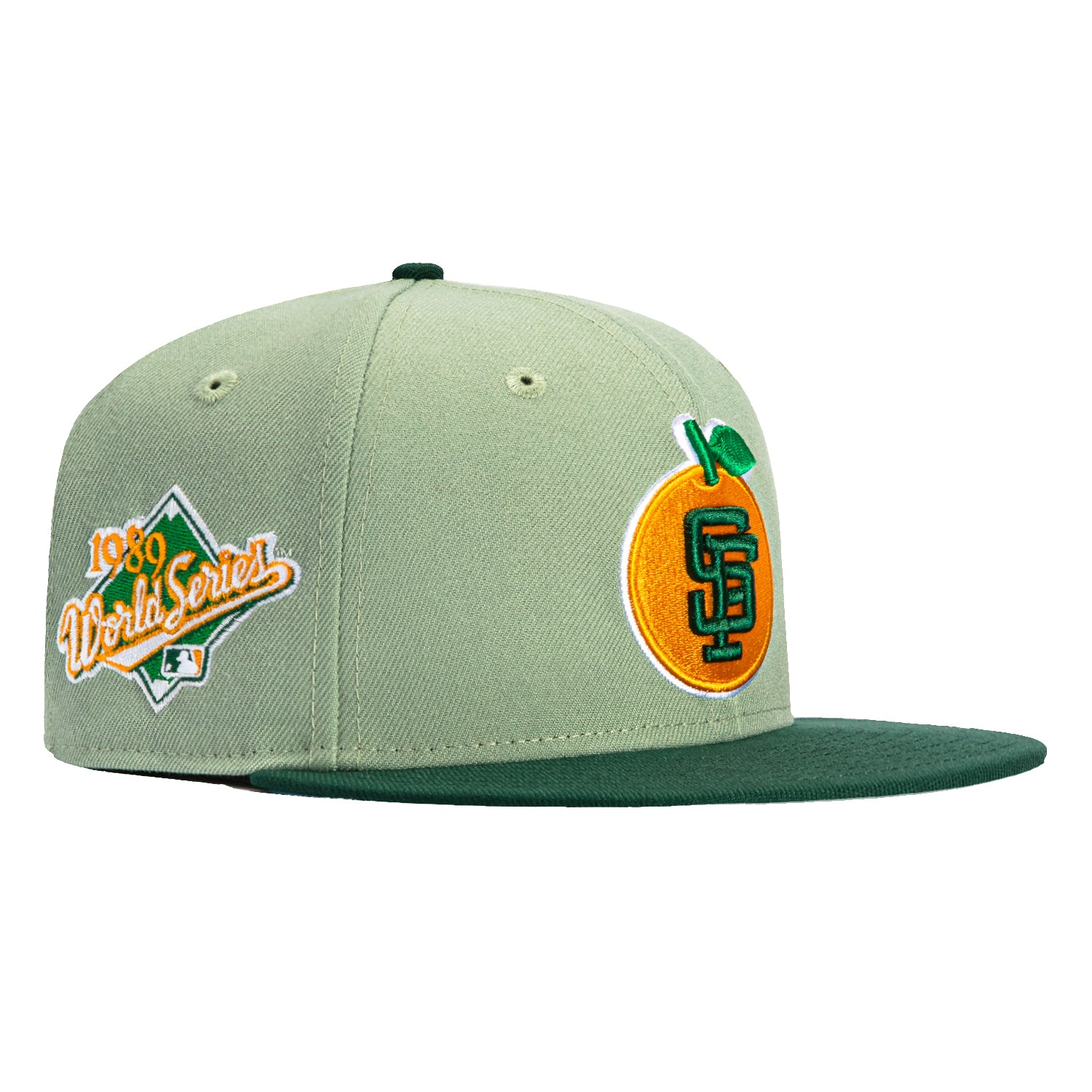 New Era 59Fifty San Francisco Giants 1989 World Series Patch Orange Hat - Everest Green, Green